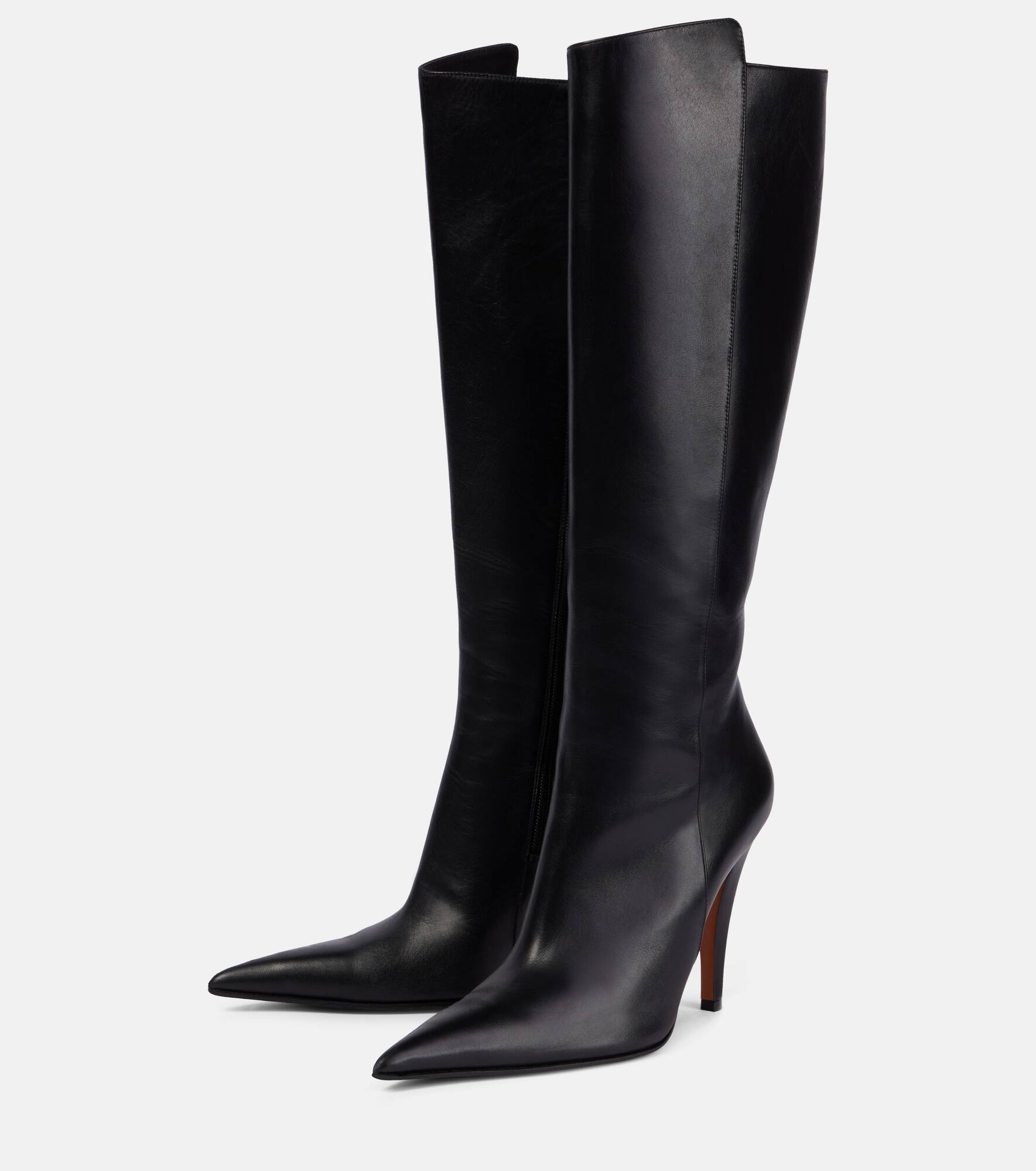 Leather knee-high boots - 4