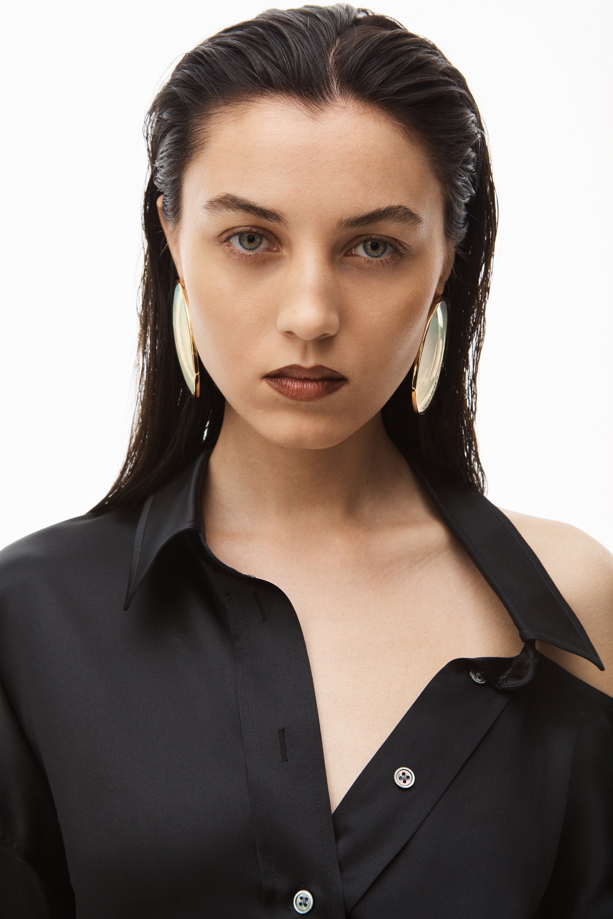 CUTOUT SHOULDER DRESS IN SILK CHARMEUSE - 4