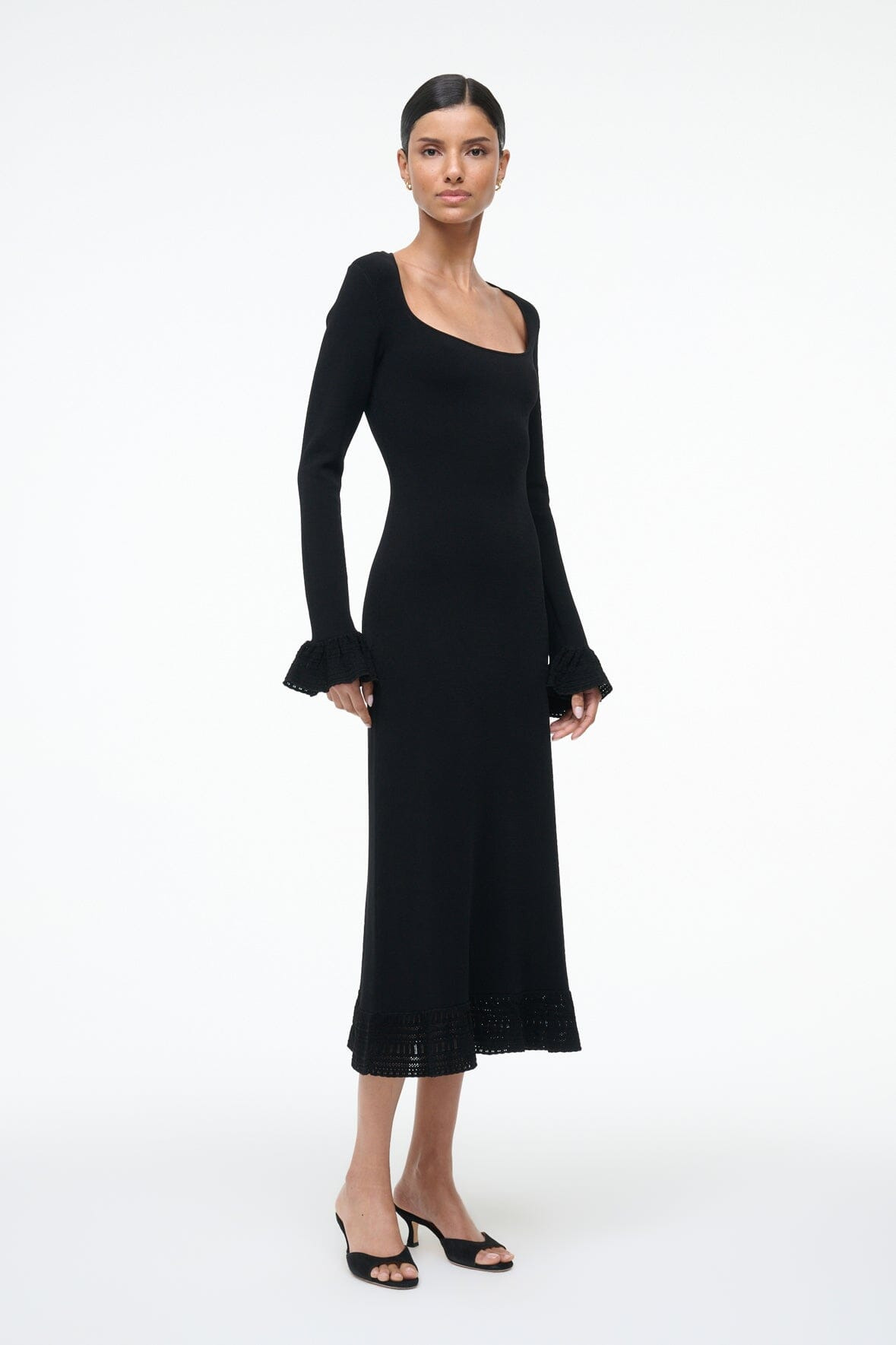 STAUD SHELLEY DRESS BLACK - 3