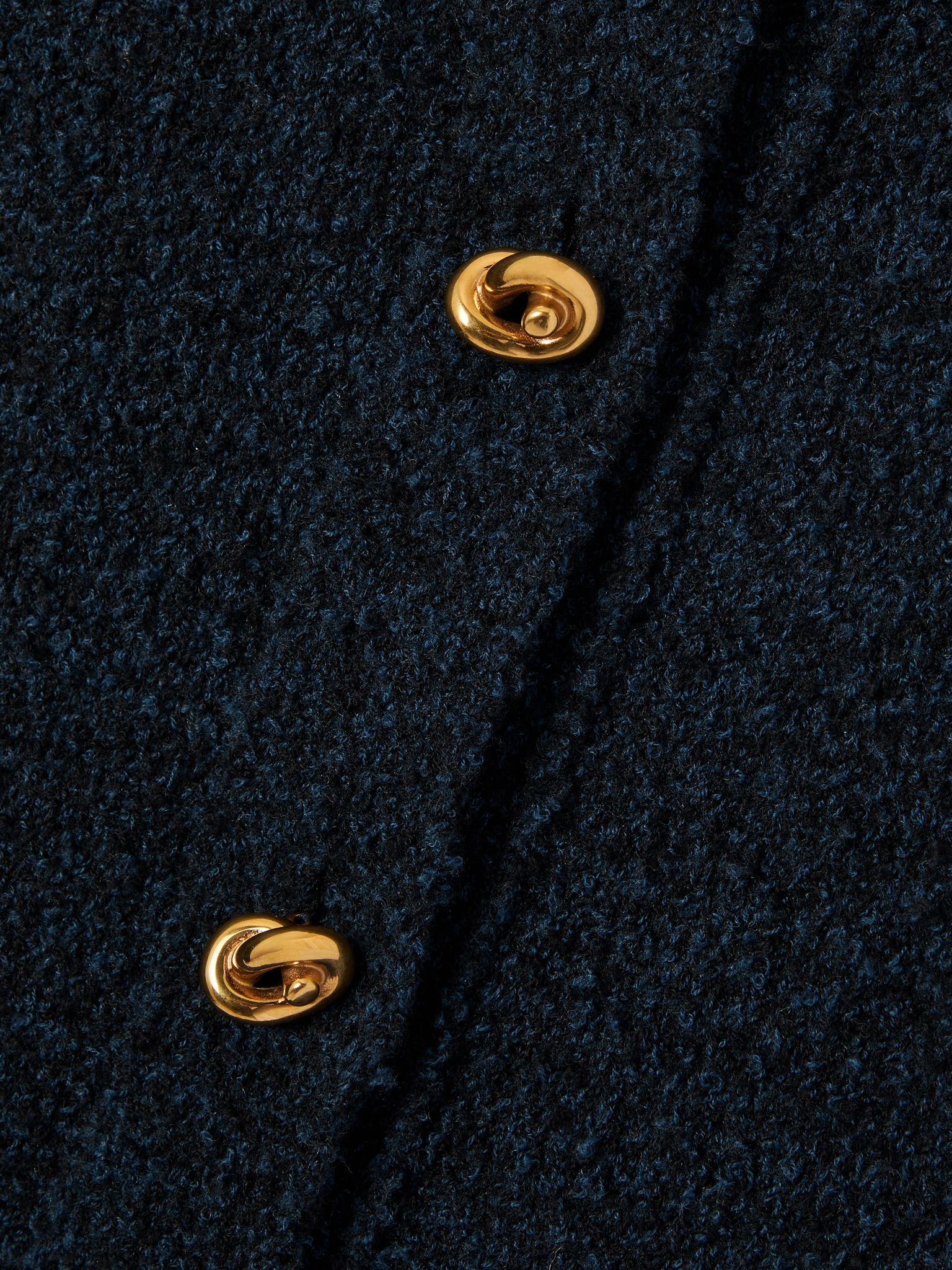 Wool-blend bouclé cardigan Navy - 4