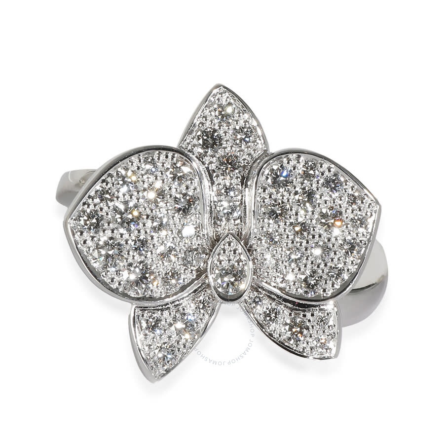 Pre-Owned Cartier Caresse d'Orchidees Ring in 18K White Gold 0.54 CTW - 2