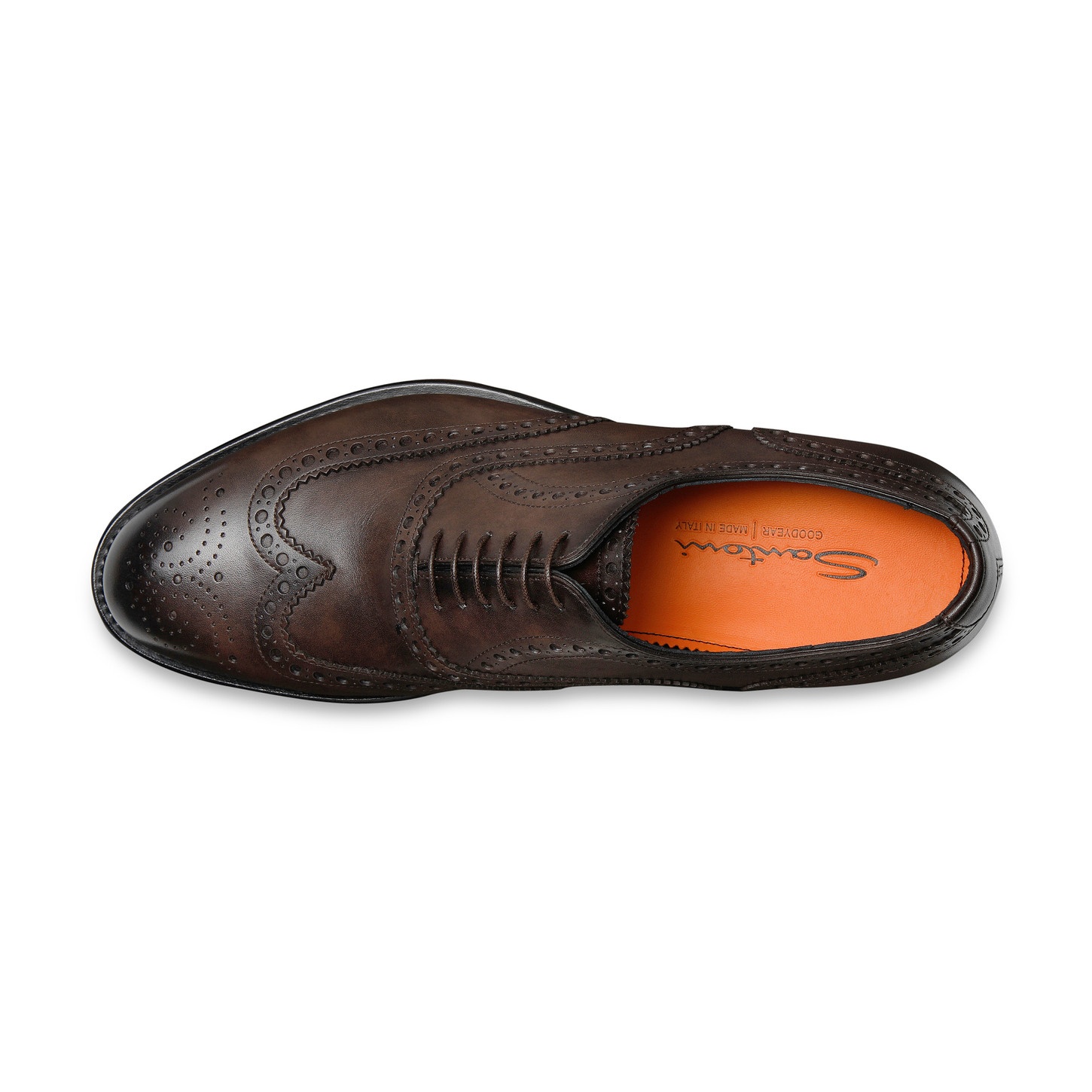 Men’s polished brown leather Oxford shoe - 5