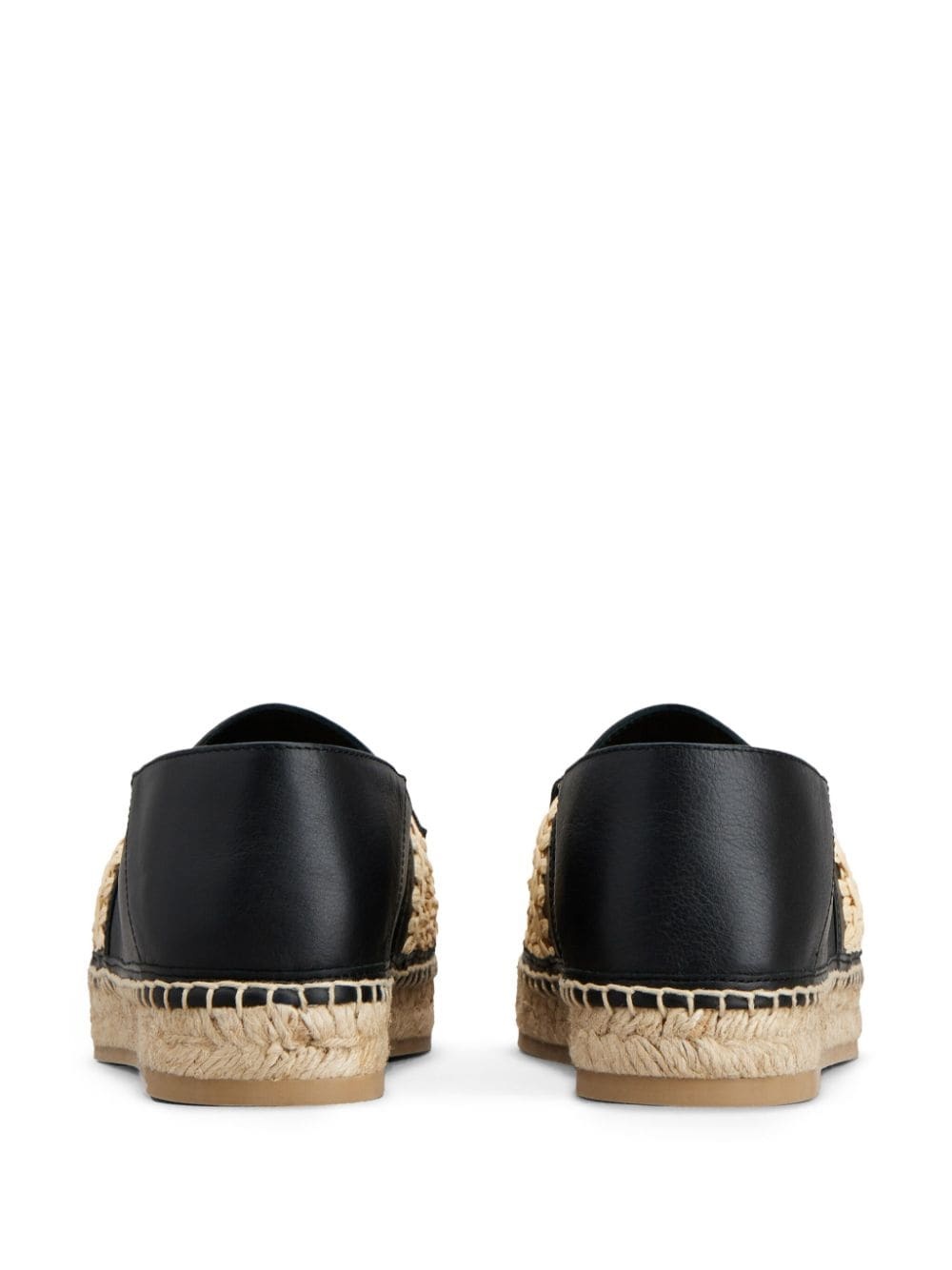 woven-raffia leather espadrilles - 3