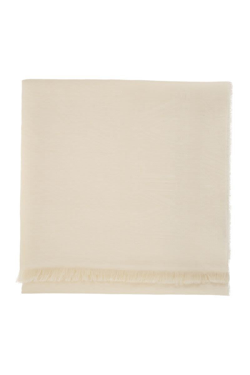 MAX MARA ELEONOR - WOOL, SILK AND LINEN JACQUARD STOLE - 2