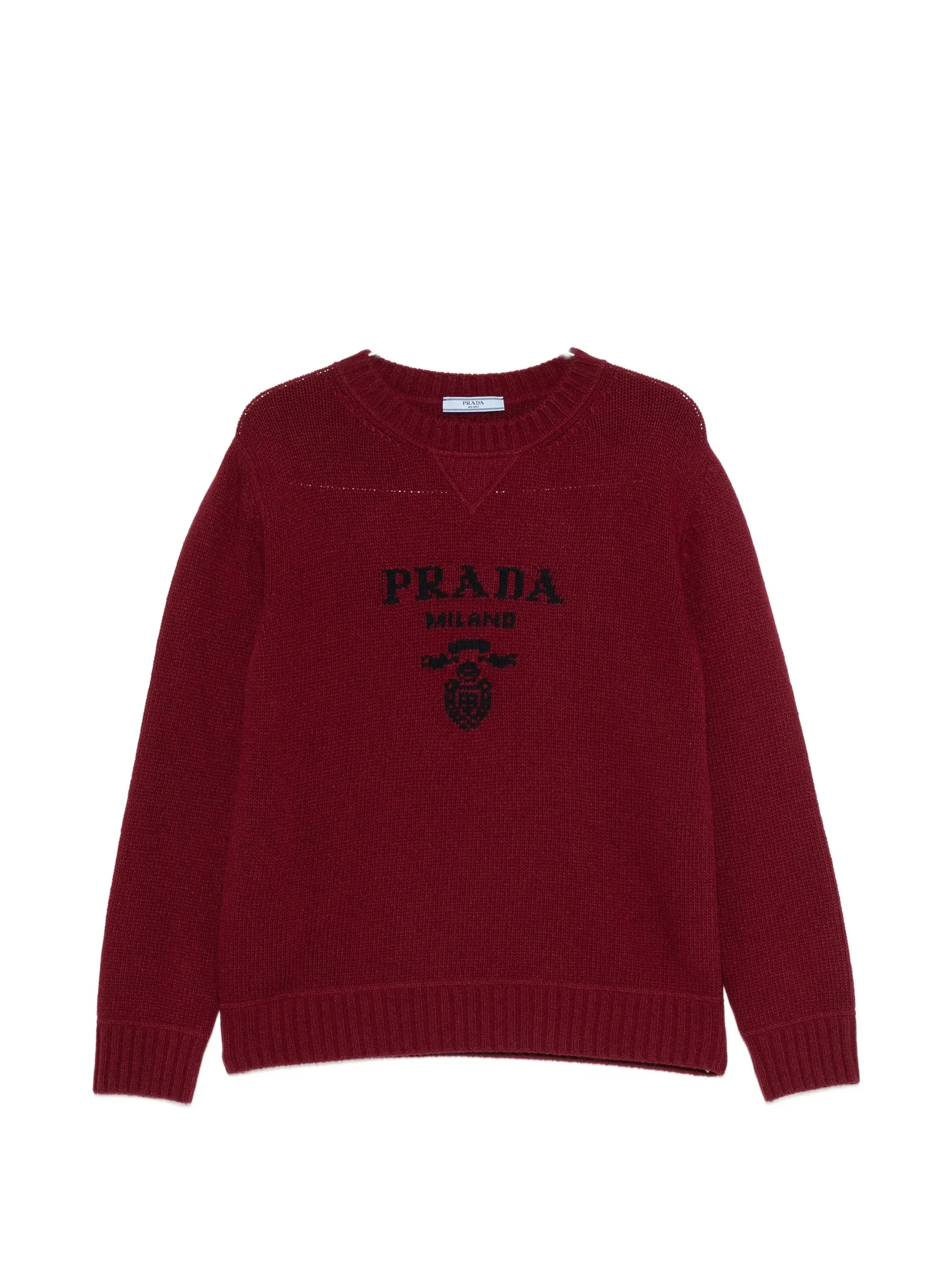Prada Logo-detail Ribbed-knit Sweater - 1