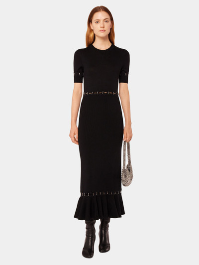 Paco Rabanne LONG BLACK DRESS WITH METALLIC DETAILS outlook