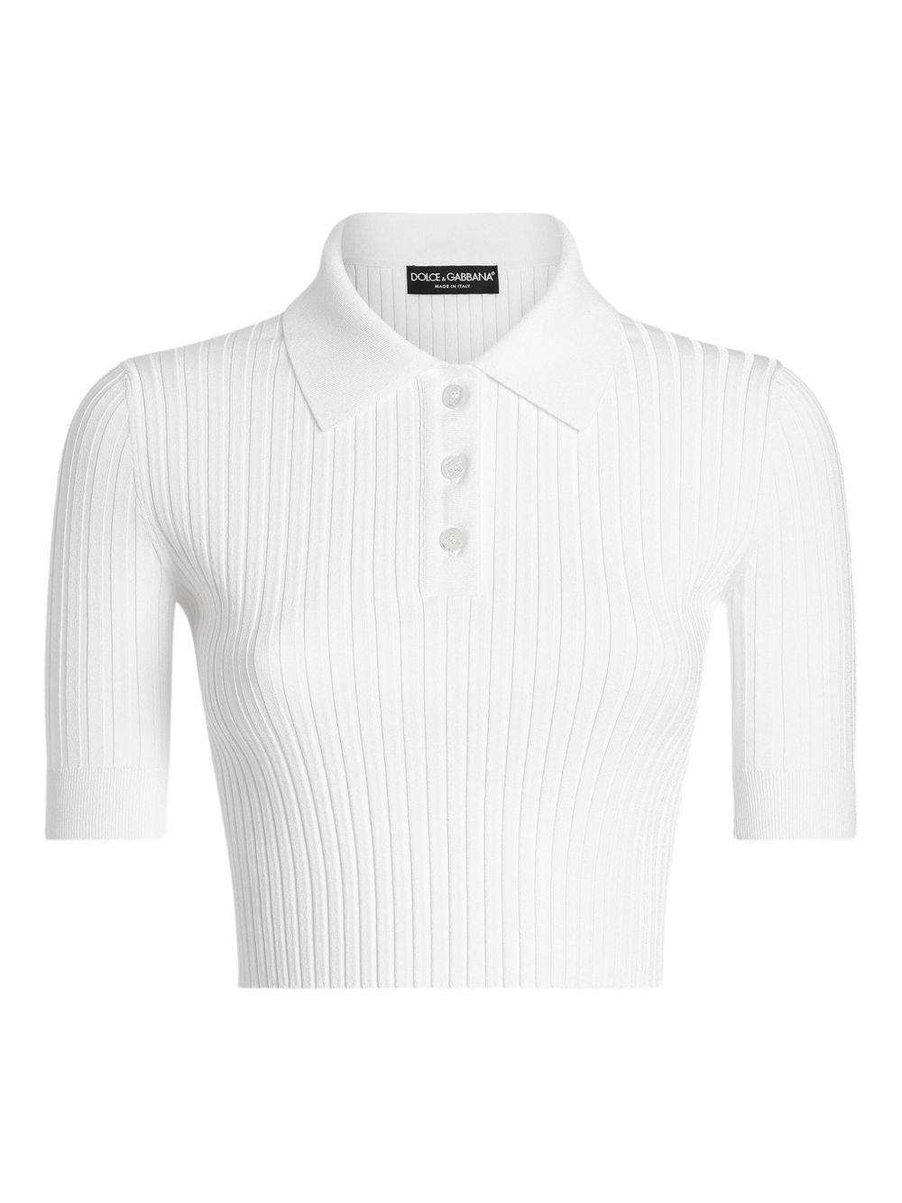 ribbed polo top - 1