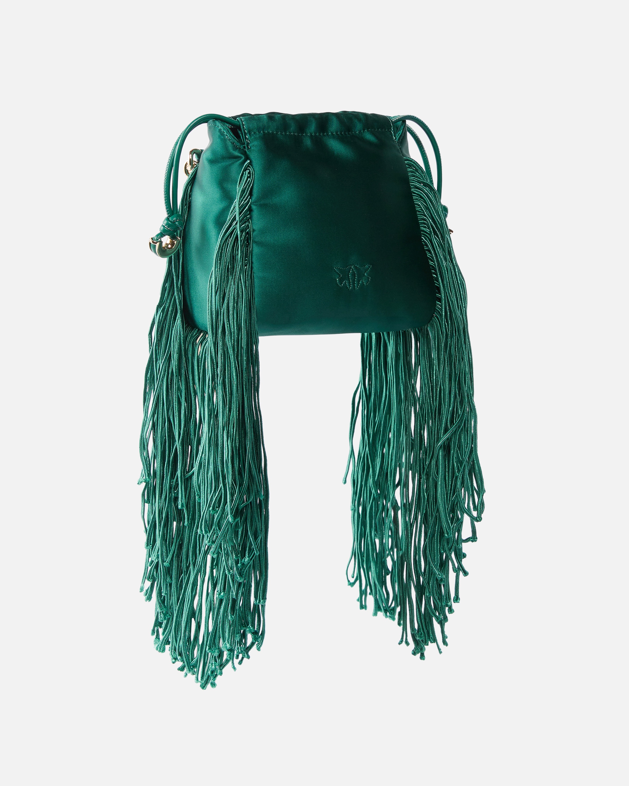 SATIN MINI CLUTCH WITH FRINGING - 2