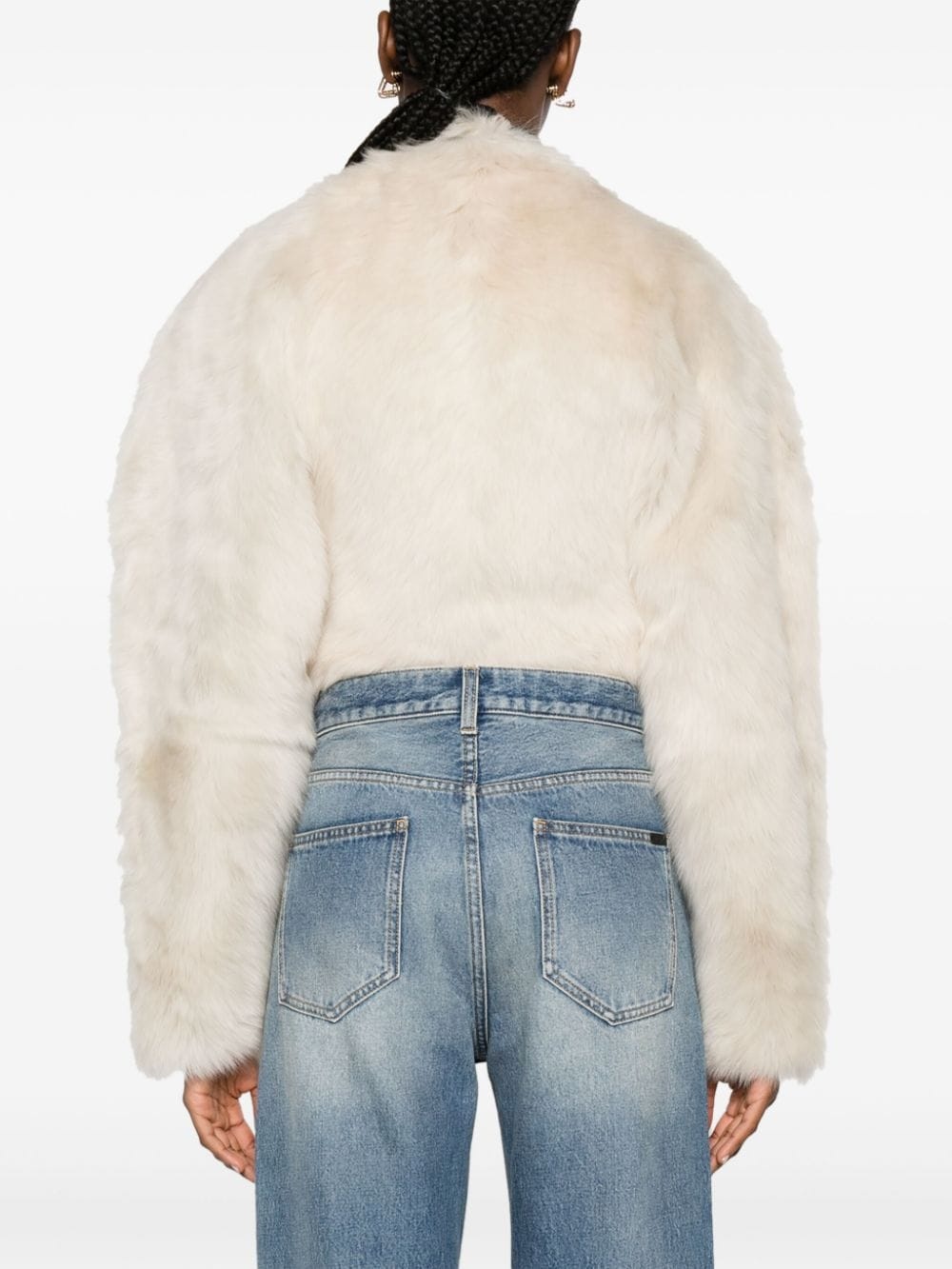 Gracell faux-fur cropped jacket - 4