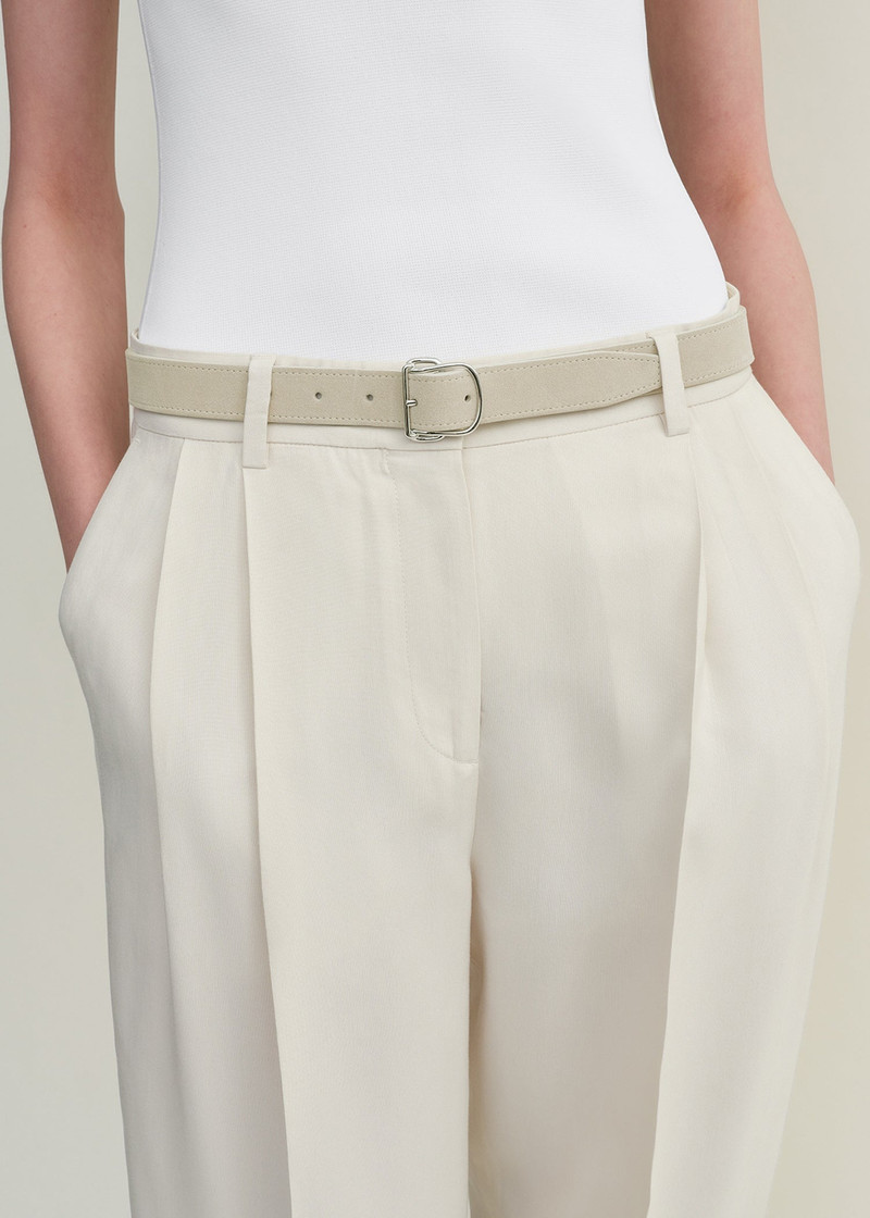 Totême Swirl suede belt pearl outlook