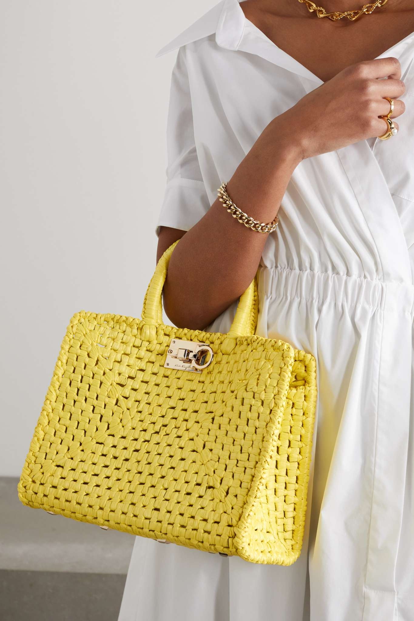 The Studio Basket woven raffia tote - 2