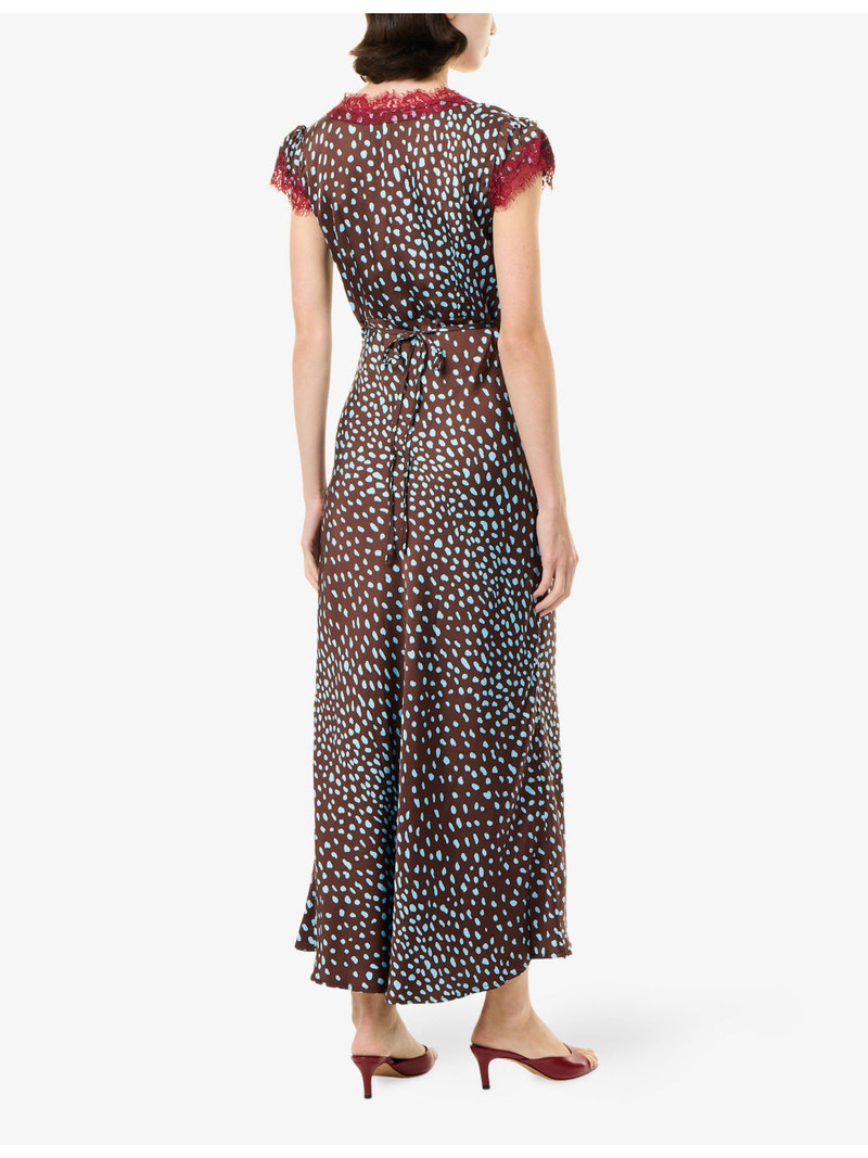 Olivia Printed Satin Midi Dress 4