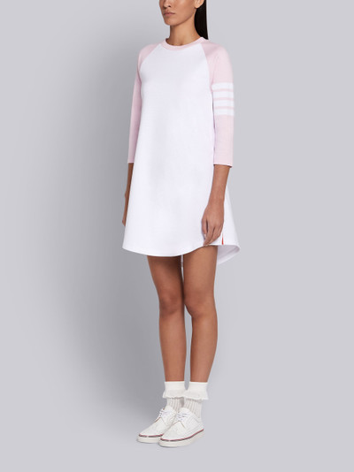 Thom Browne Light Pink Interlock 3/4 Sleeve 4-Bar Baseball Dress outlook