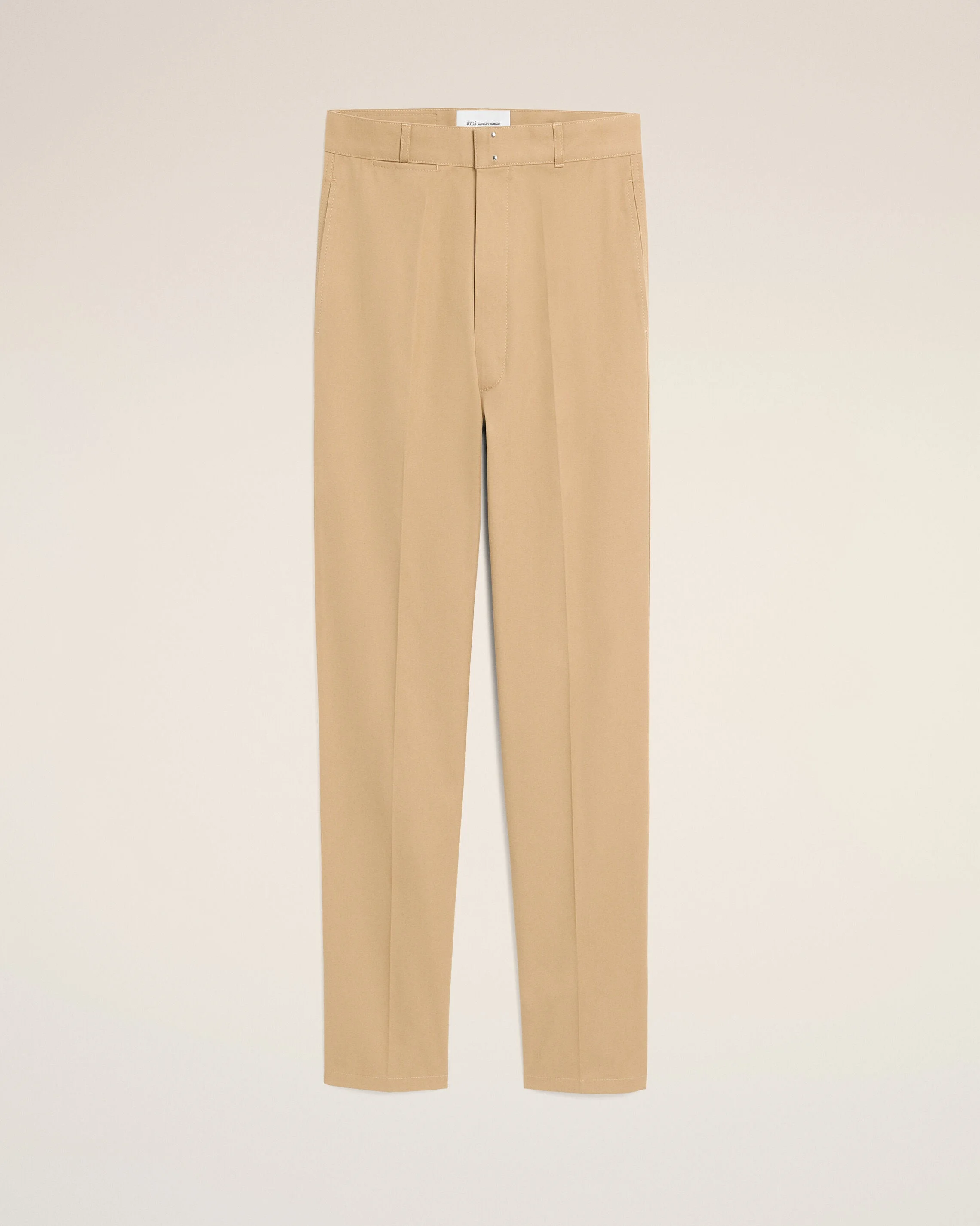 BEIGE PARISIAN-FIT COTTON TROUSERS - 1