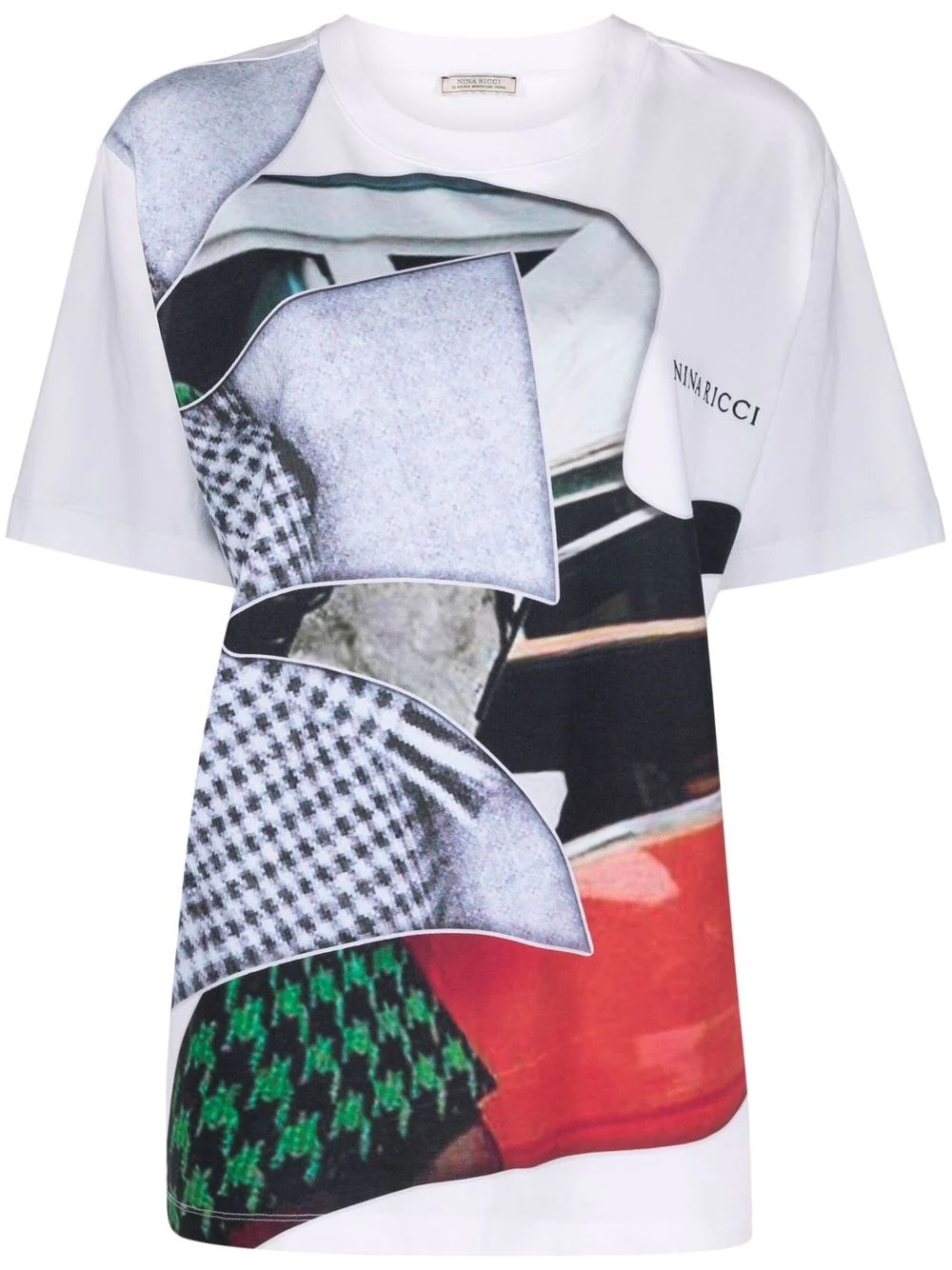 abstract-print T-shirt - 1