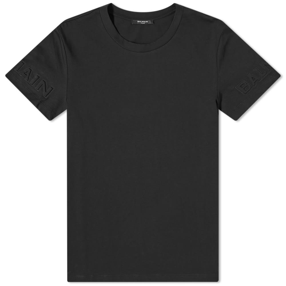 Balmain Embossed Sleeve Tee - 1