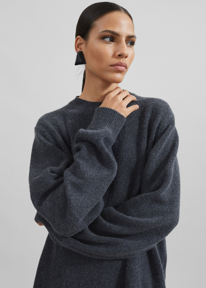 Maxime Knit Sweater Dress - Dark Grey Melange 5