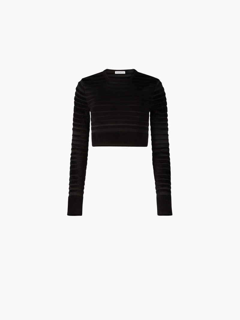 CROPPED TOP WITH TONAL STRIPE 5