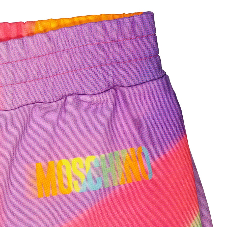 Moschino Multi Rainbow Print Cotton Sweat Shorts - 7