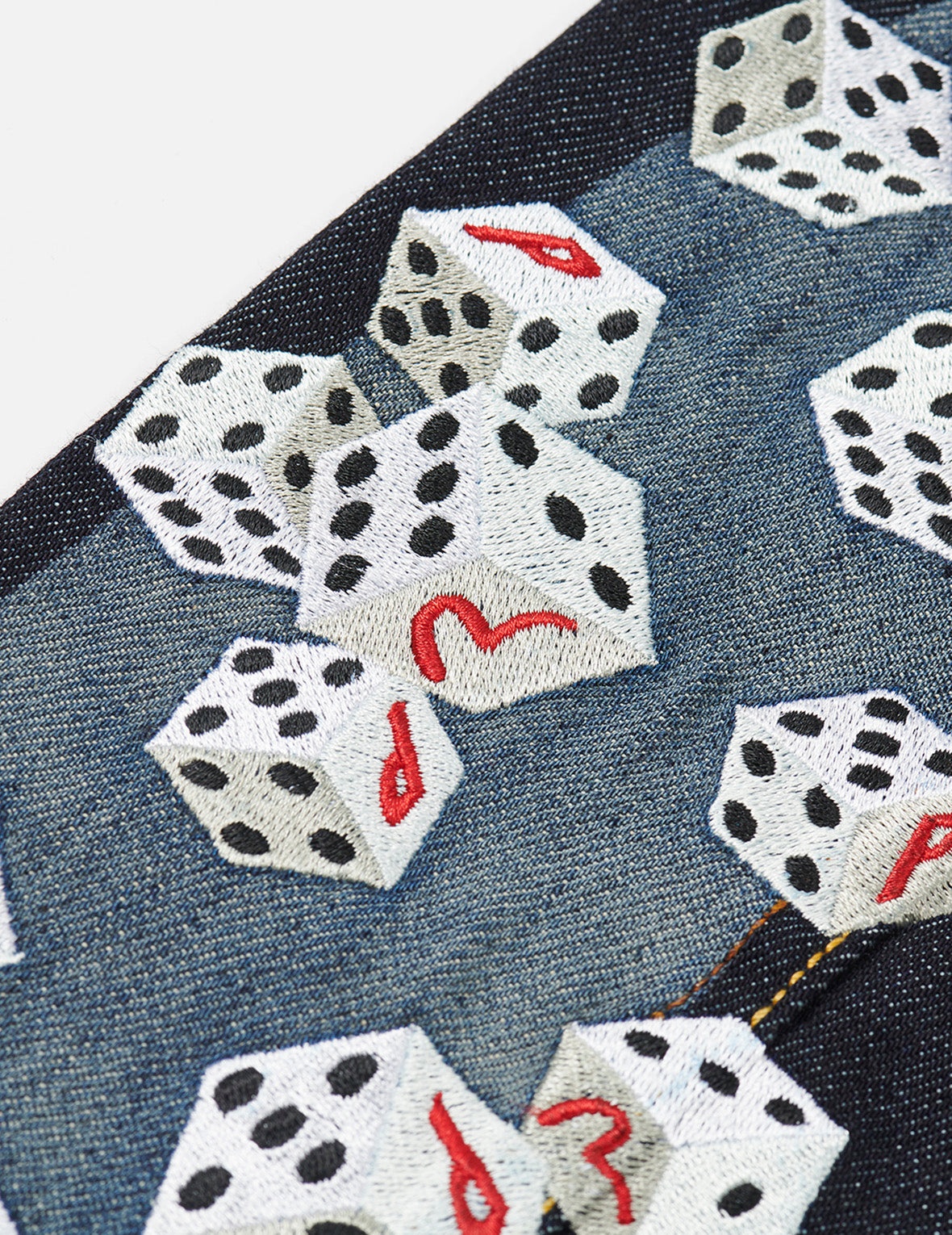 PALACE EVISU Logo Embroidery and Dice Daicock Print Regular Fit Denim Jacket - 4