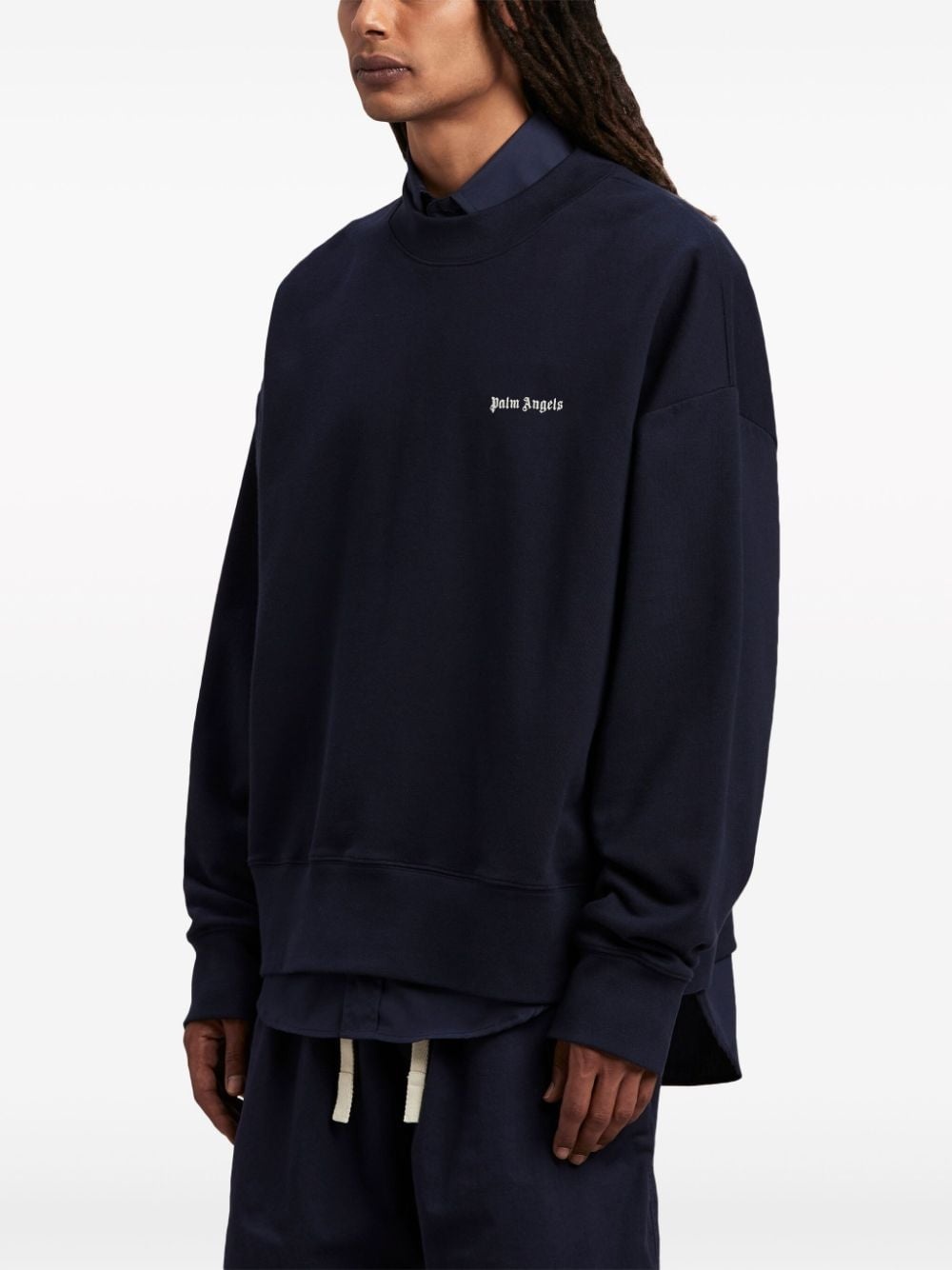 logo-print cotton sweatshirt - 3