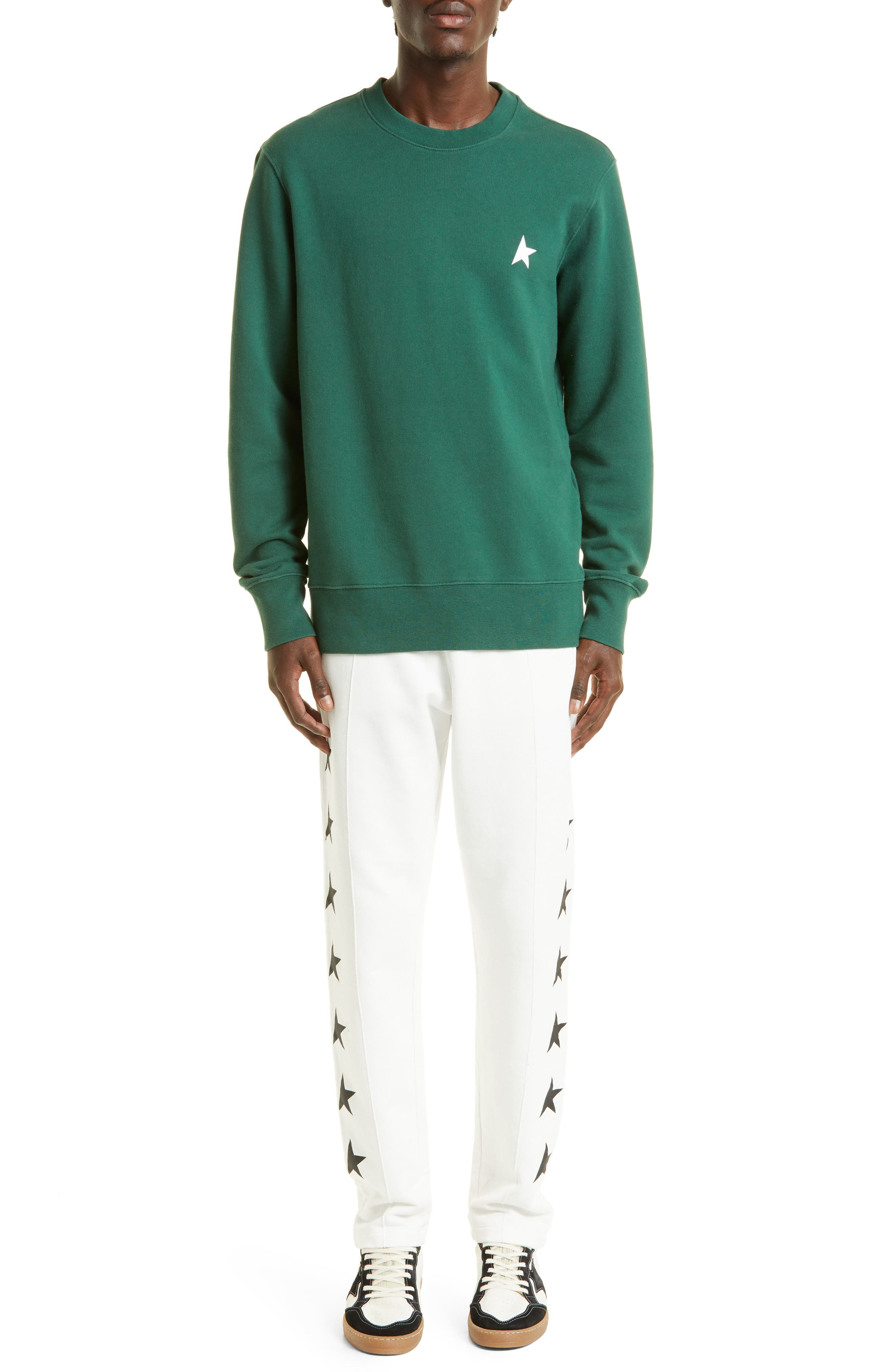 Golden Goose Broken Star Cotton Sweatpants in Vintage White/Black at Nordstrom - 2