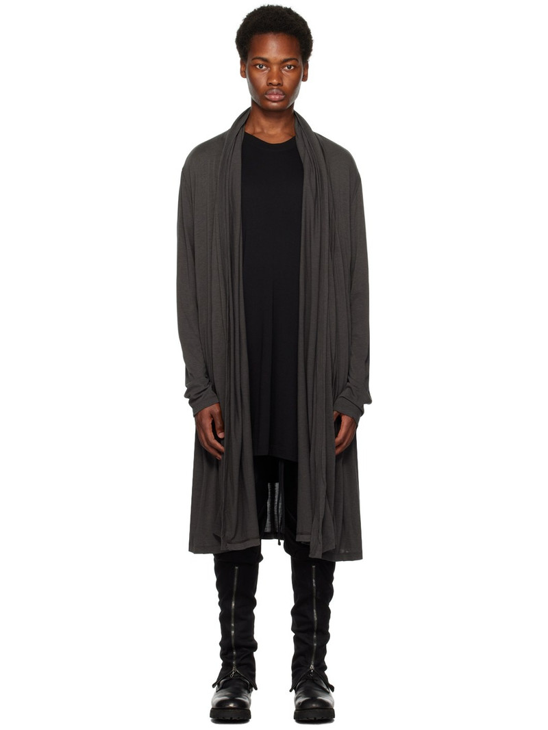 Gray Open Front Cardigan 1