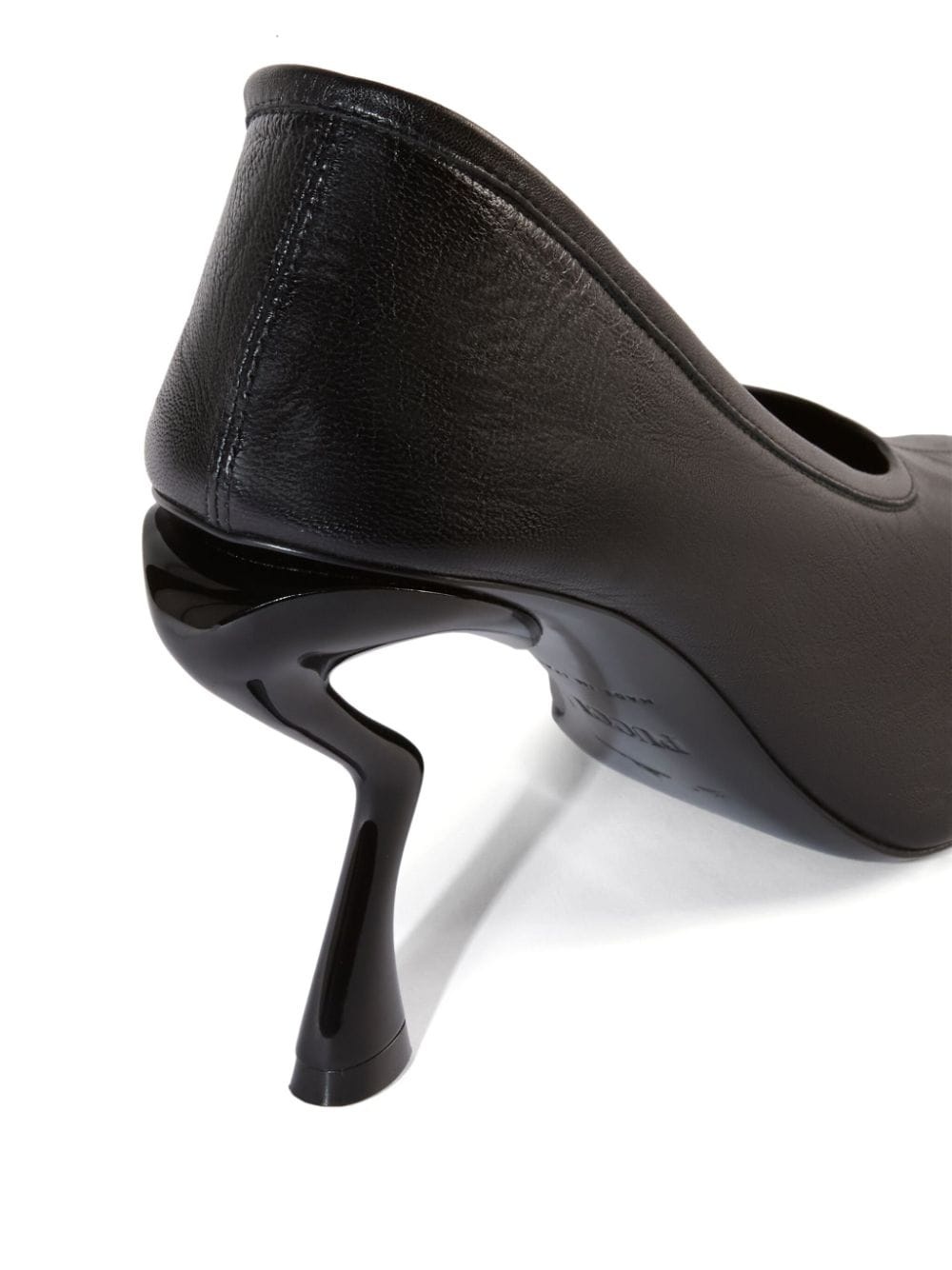 round toe leather pumps - 3