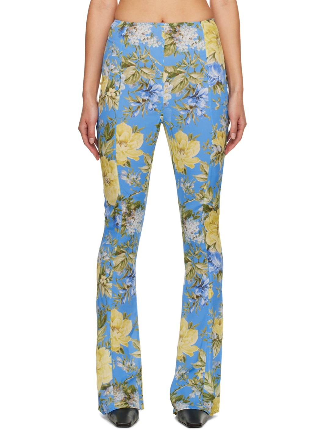 Blue Flared Trousers - 1