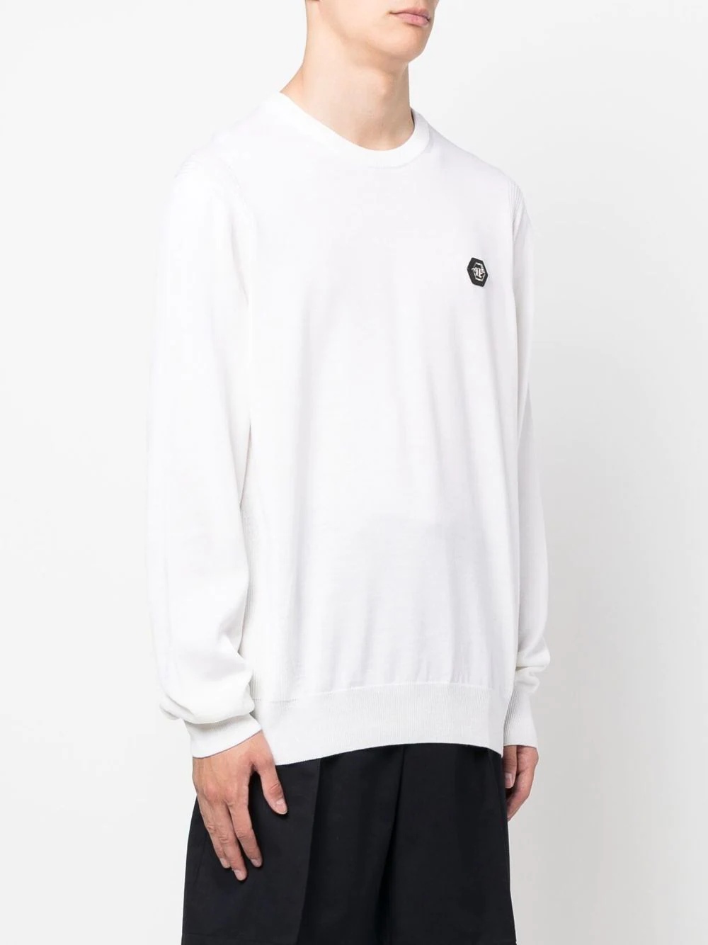 logo-patch long-sleeved sweater - 3