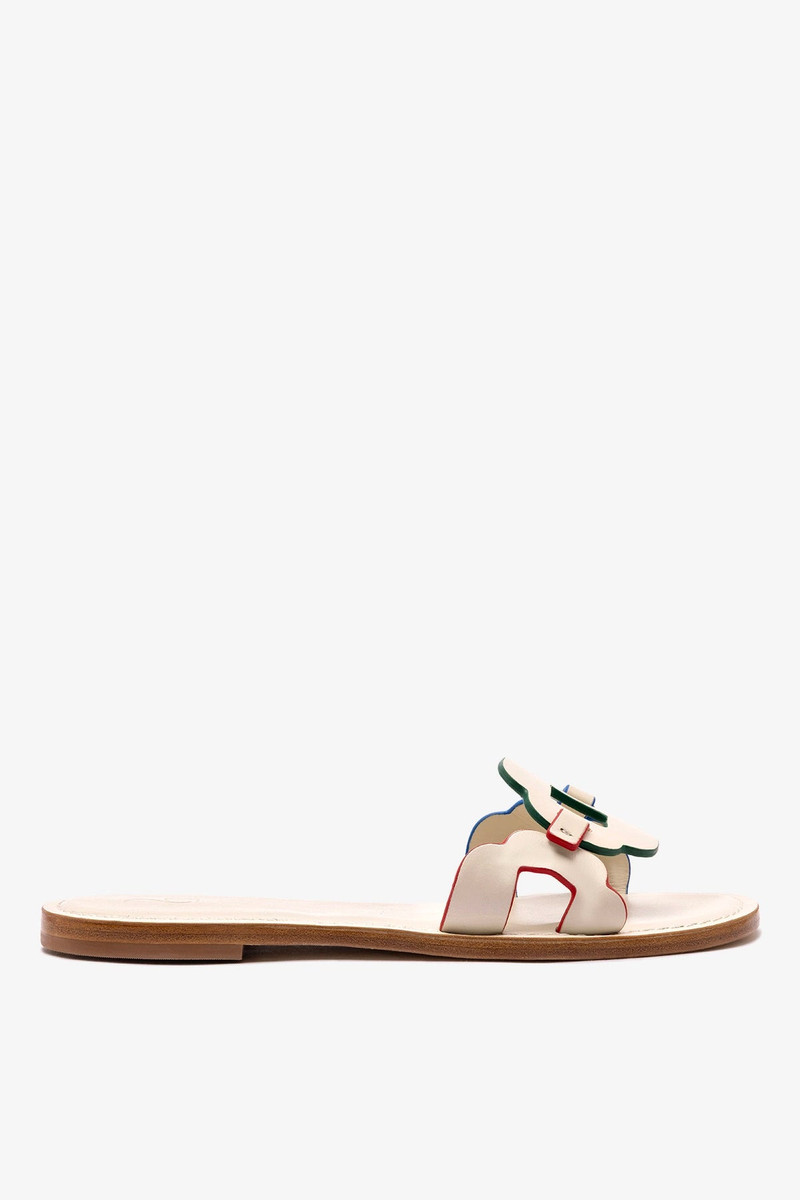 Margherita Slide In Ivory Leather 1