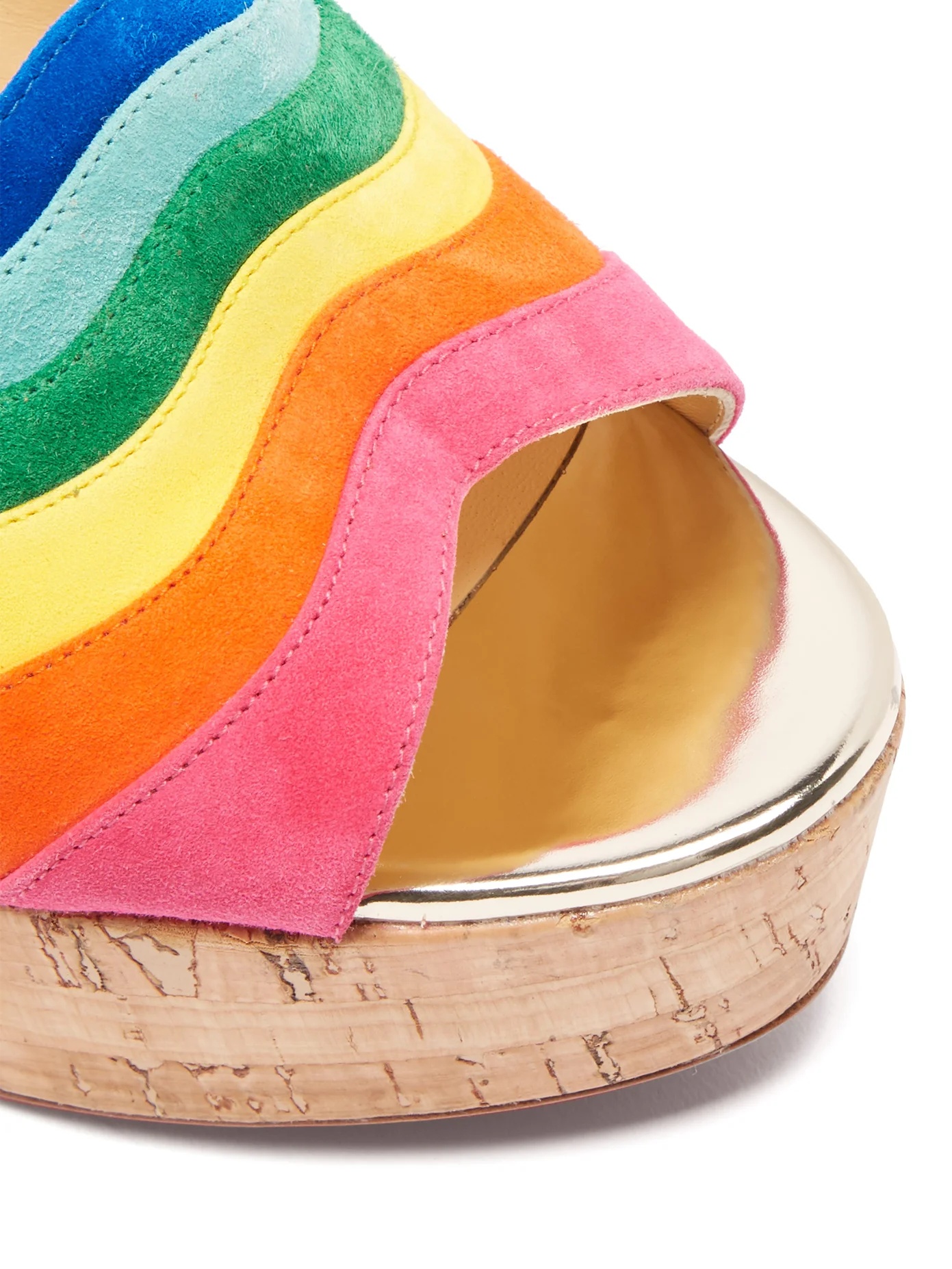 O Sister 120 rainbow-stripe suede mules - 6