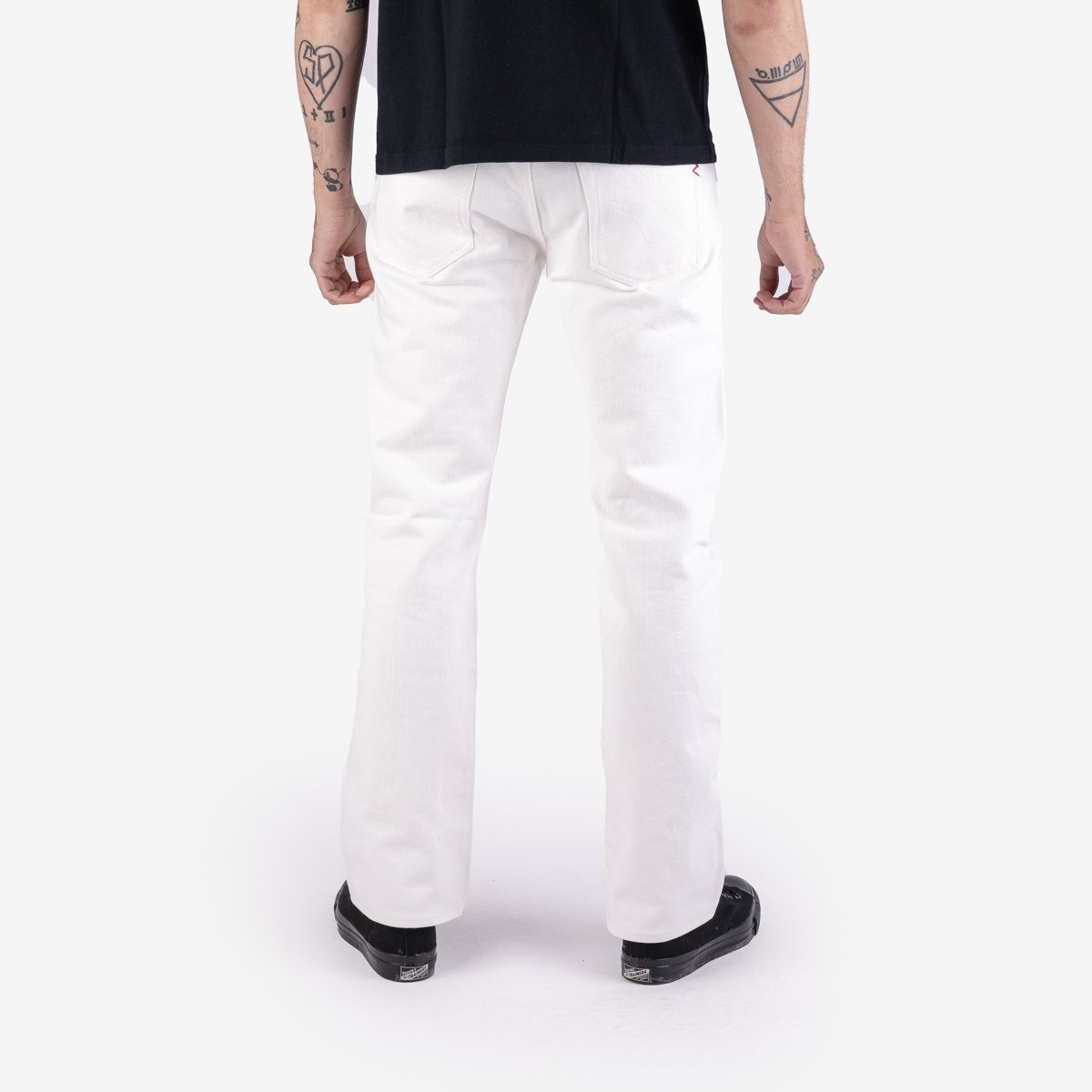 IH-666S-WH 21oz Selvedge Denim Slim Straight Cut Jeans - White - 3