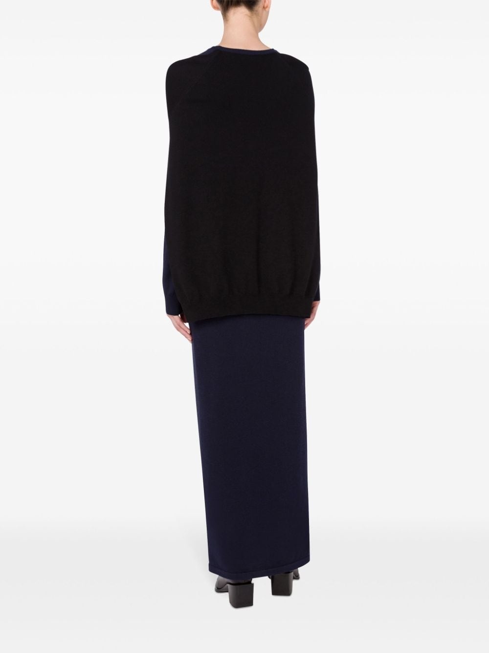 attached-scarf virgin-wool dress - 3