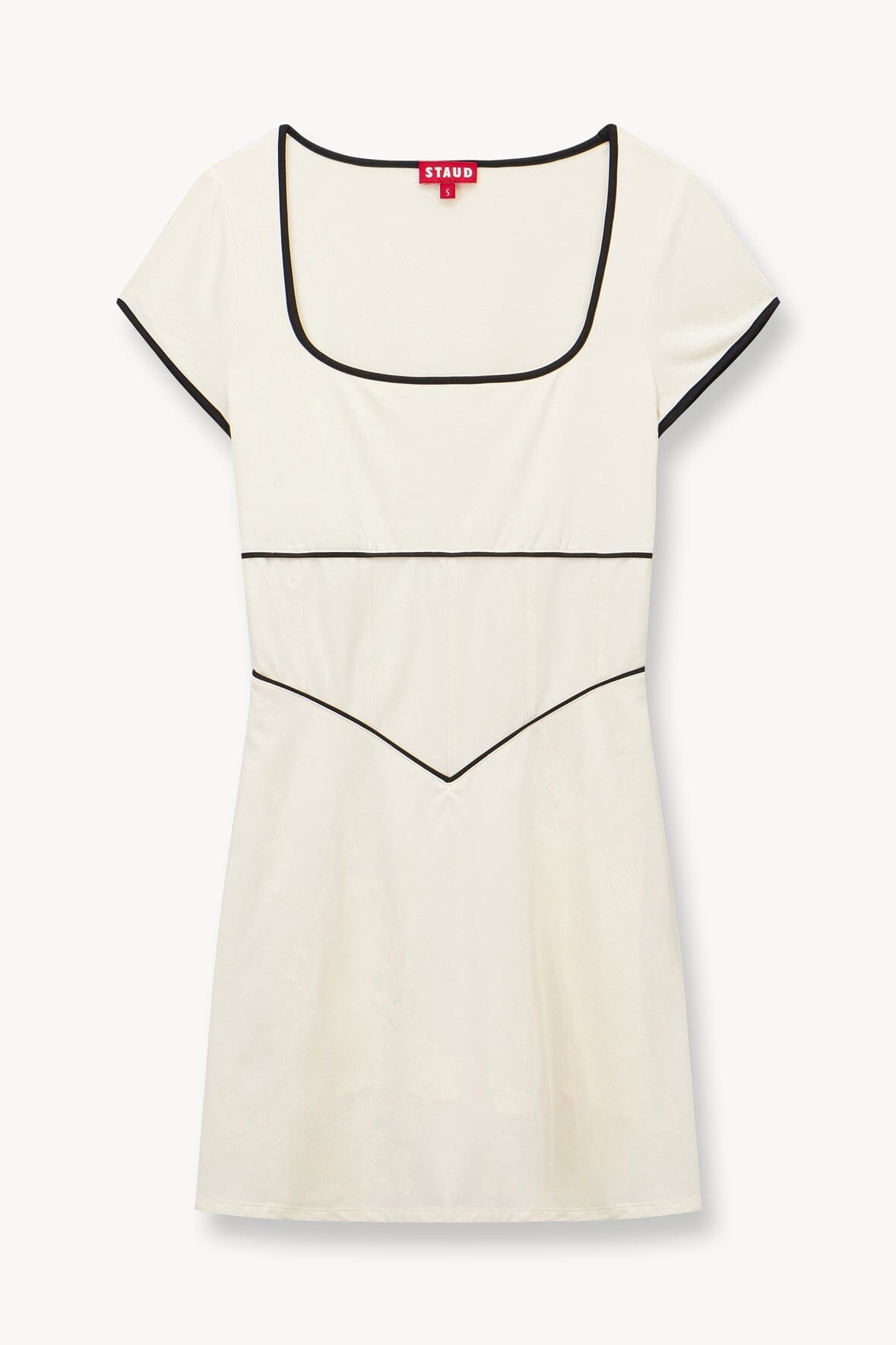 STAUD BACKSPIN DRESS IVORY BLACK - 1