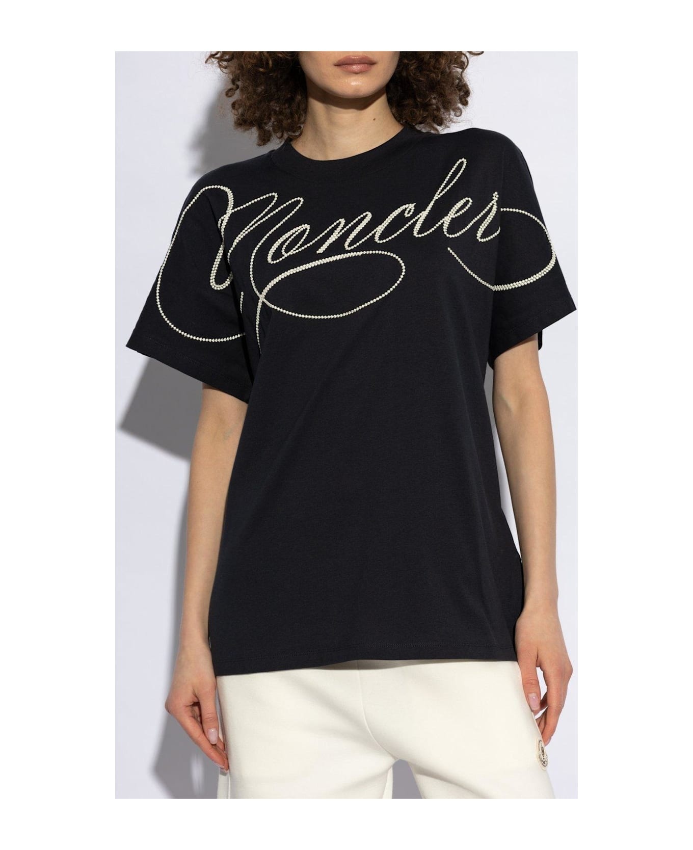 Embroidered Cursive Logo Crewneck T-shirt - 2