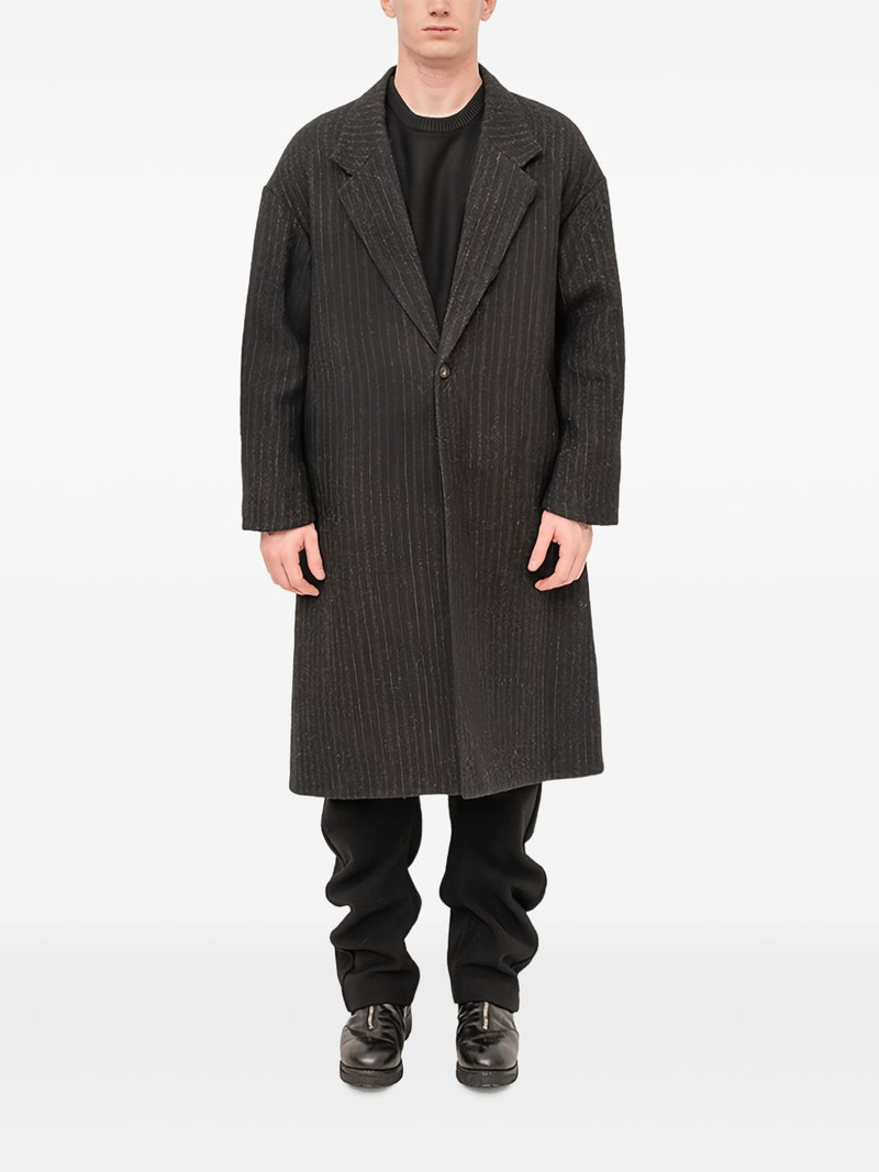 striped wool single-breasted coat 1