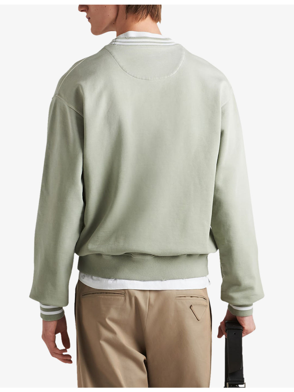 Logo-print contrast-stripe cotton sweatshirt - 4