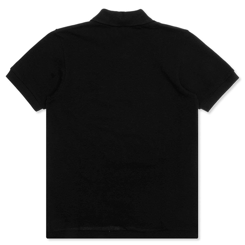 COMME DES GARCONS PLAY WOMEN'S RED EMBLEM POLO TEE - BLACK - 2