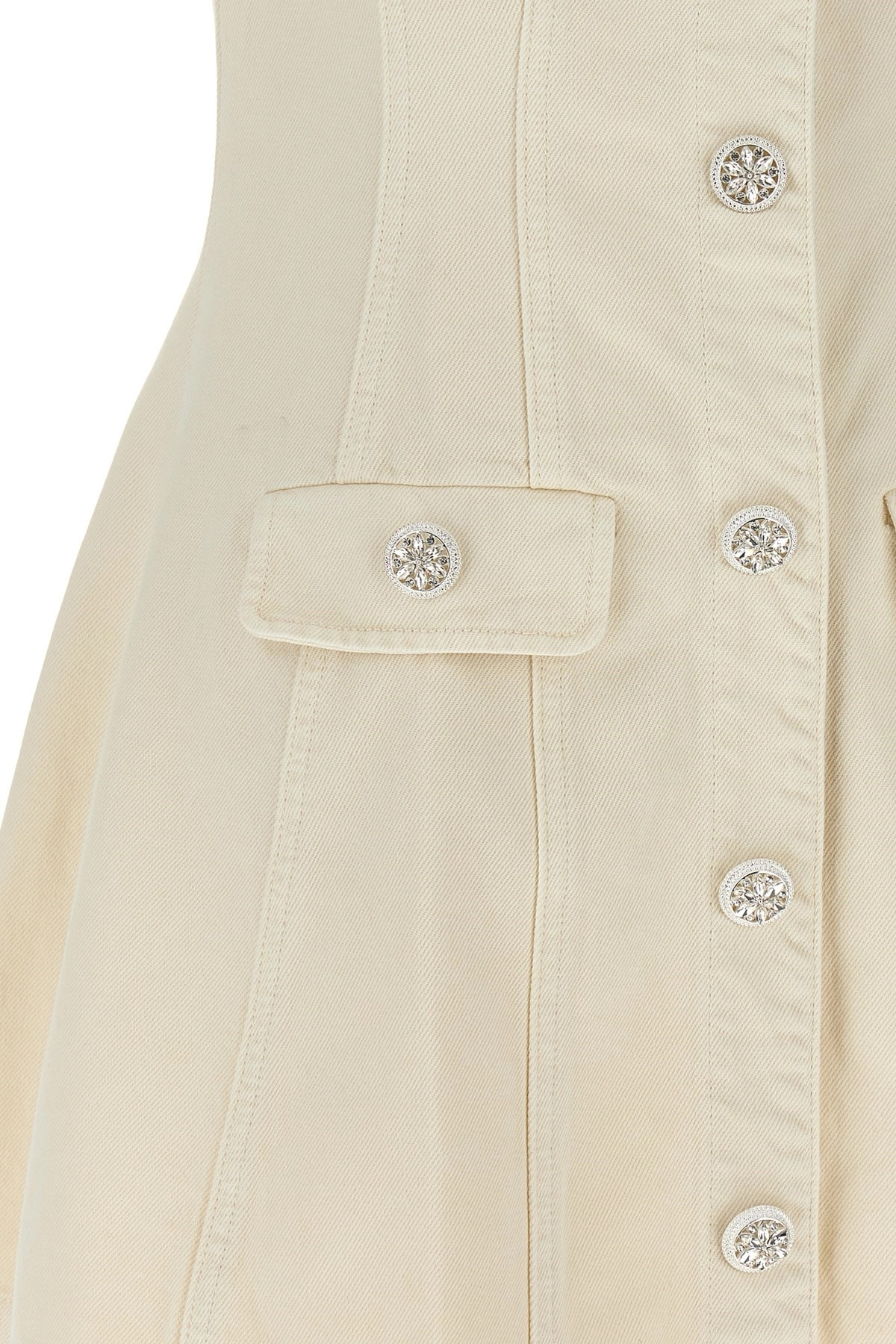 'Cream Collared Denim Mini' dress - 4