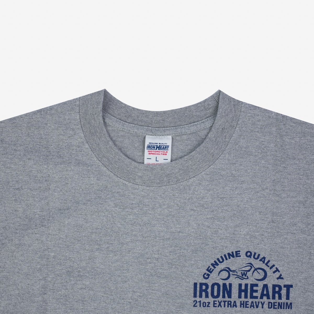 IHPT-2304-GRY 7.5oz Printed Loopwheel Crew Neck T-Shirt - Grey - 8