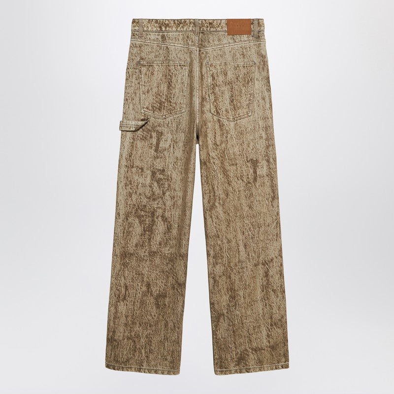 1989 STUDIO - 1989 STUDIO Denim Flock Carpenter pants camo - 2
