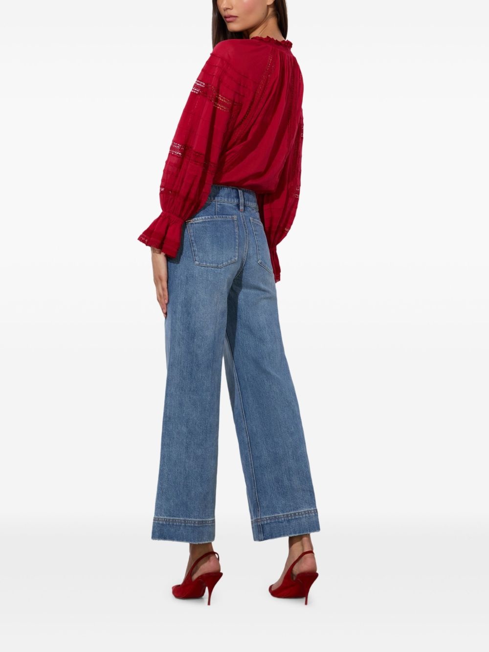 wide-leg cropped jeans - 4
