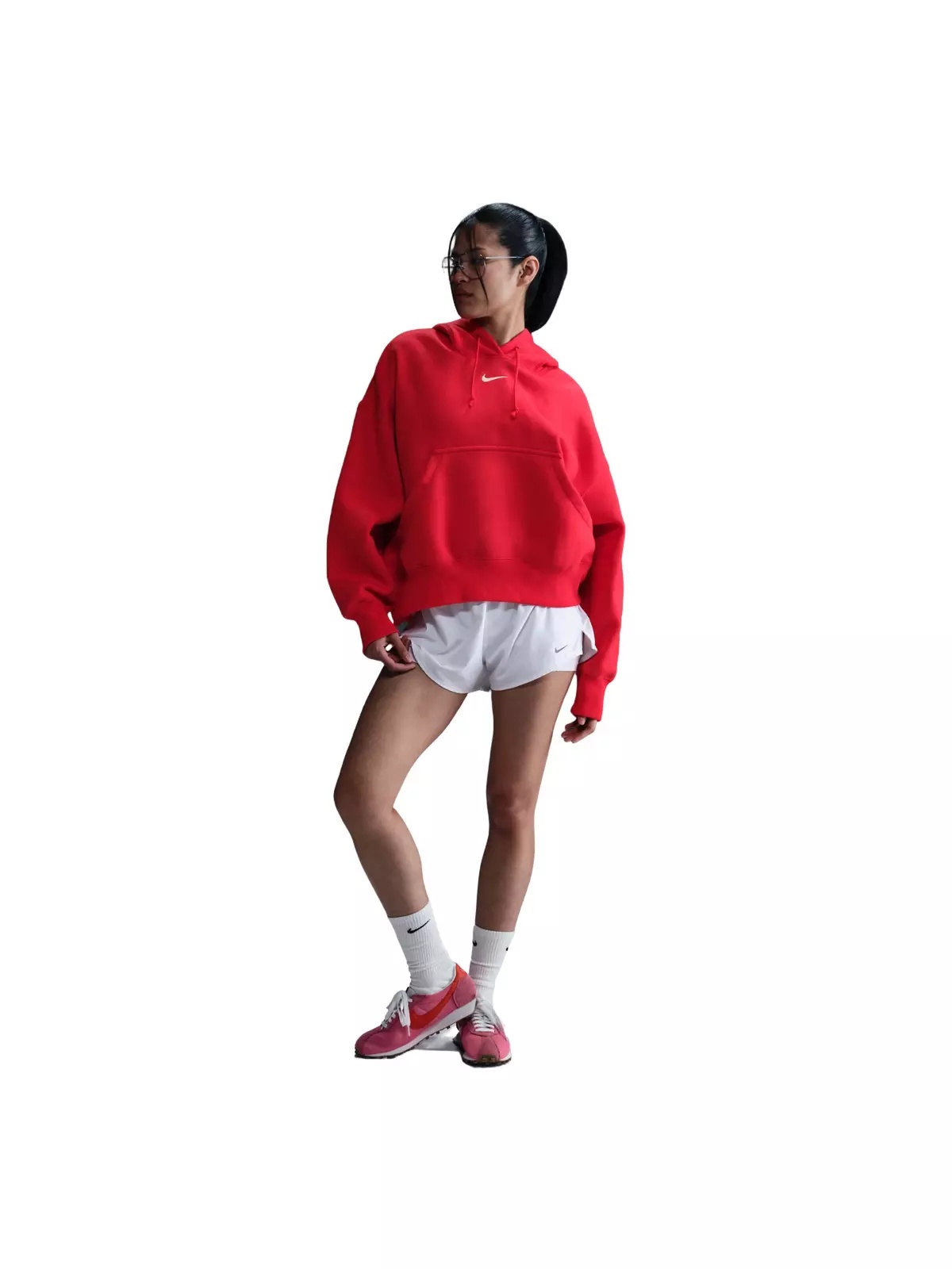 Women's Sportswear Phoenix Fleece Over-Oversized Pullover Hoodie - Red - 4