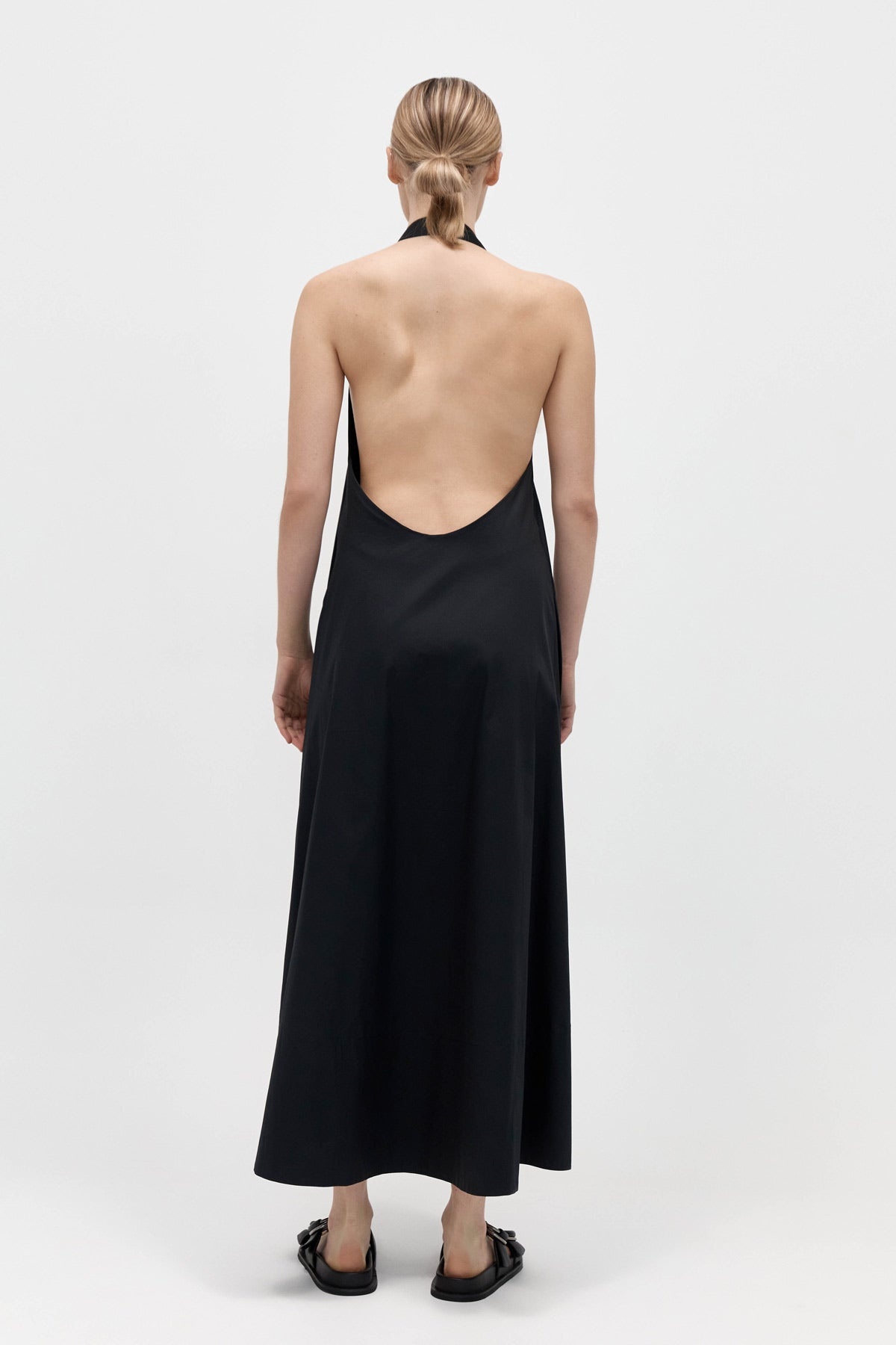 Ring Detail Halter Dress - Black - 4