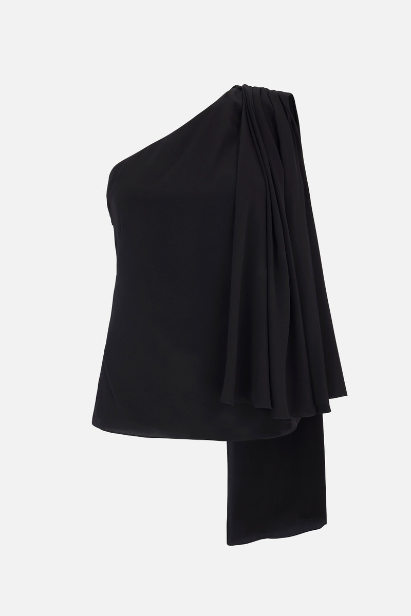 Rosie Top In Black Silk Crepe De Chine 1