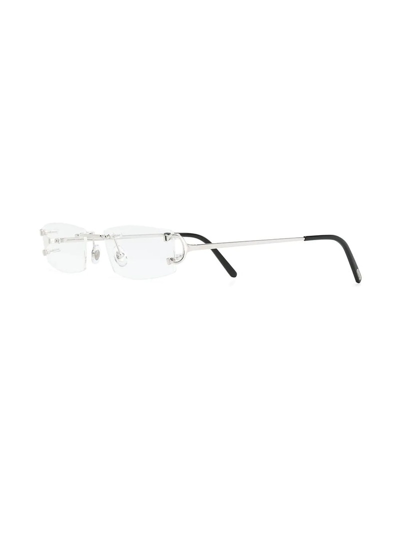 Cartier rectangular rimless glasses outlook