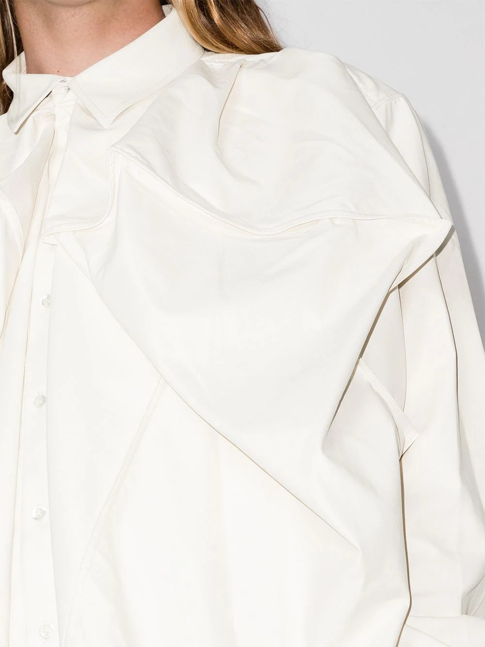 Pop Up draped-detailing shirt - 4