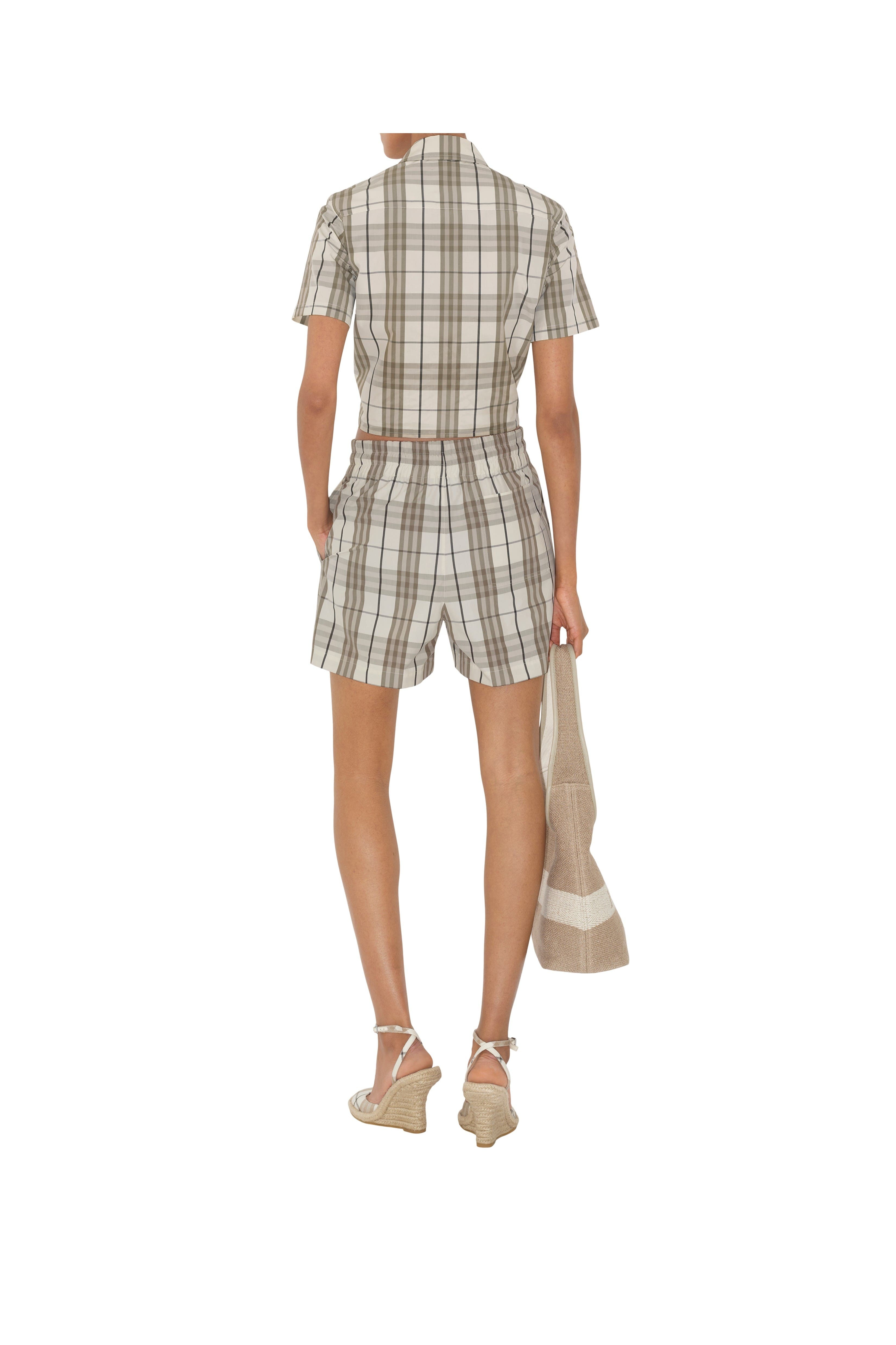 burberry Cropped Check Cotton Shirt at Nordstrom - 4