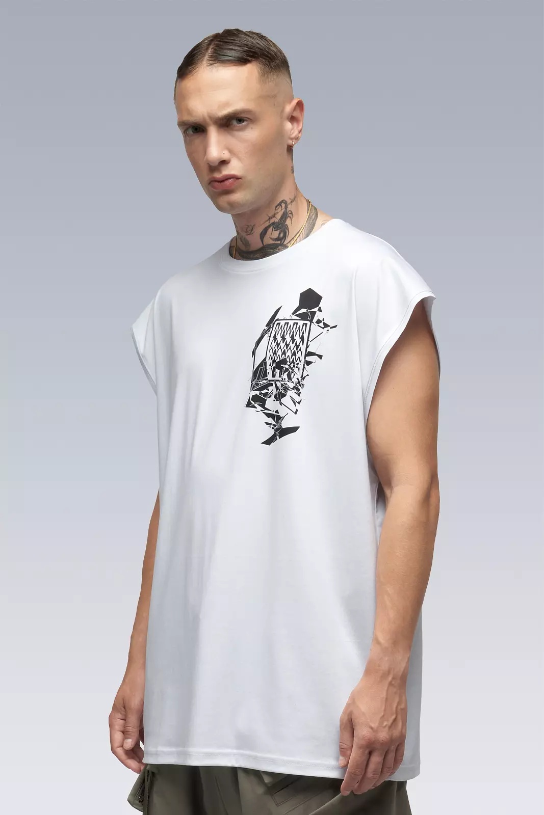 S25-PR-B 100% Cotton Mercerized Sleeveless T-shirt White - 8